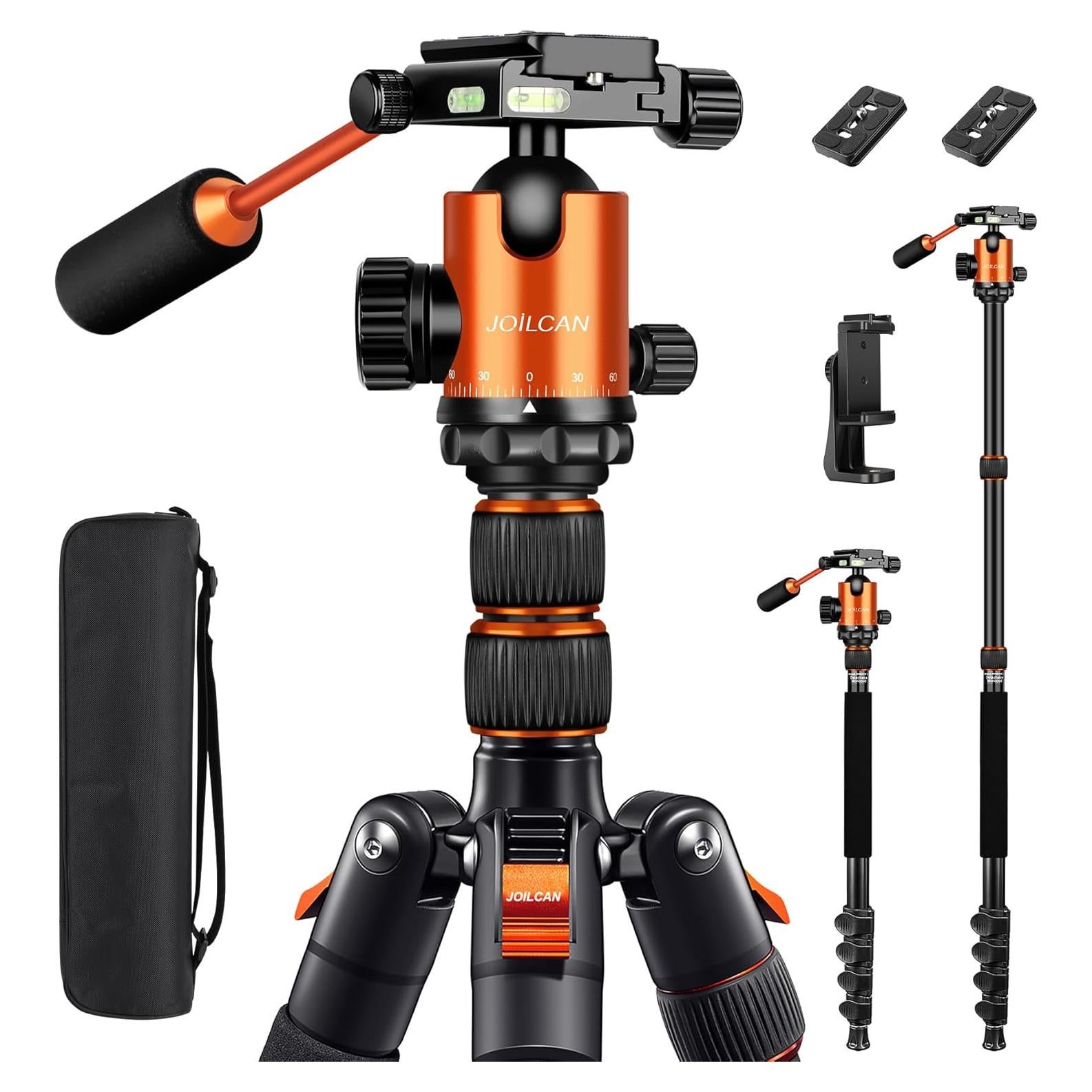 Trípode JOILCAN 83" Aluminio para Cámara DSLR y Monopod