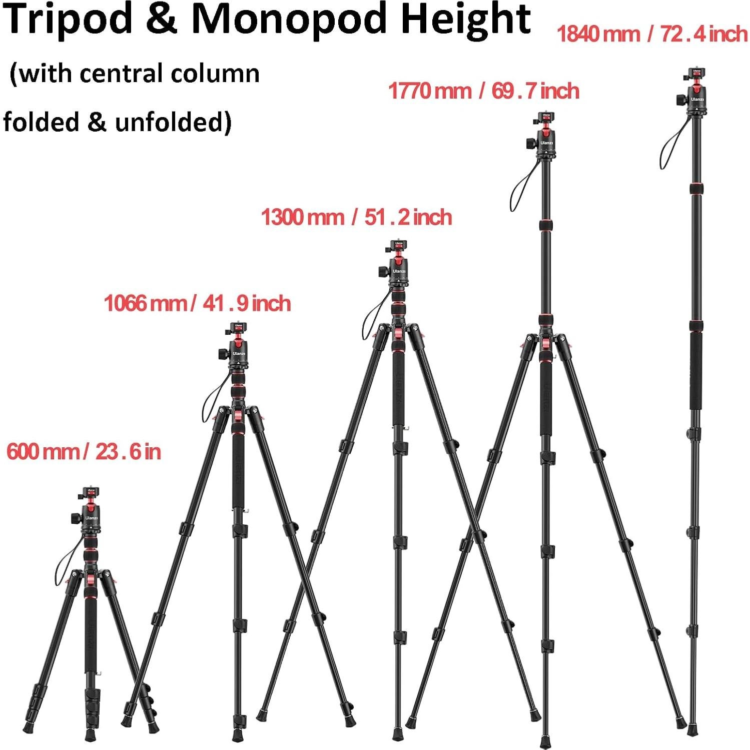 Trípode ULANZI TT31 Plegable 2 en 1 Monopie 60-184 cm
