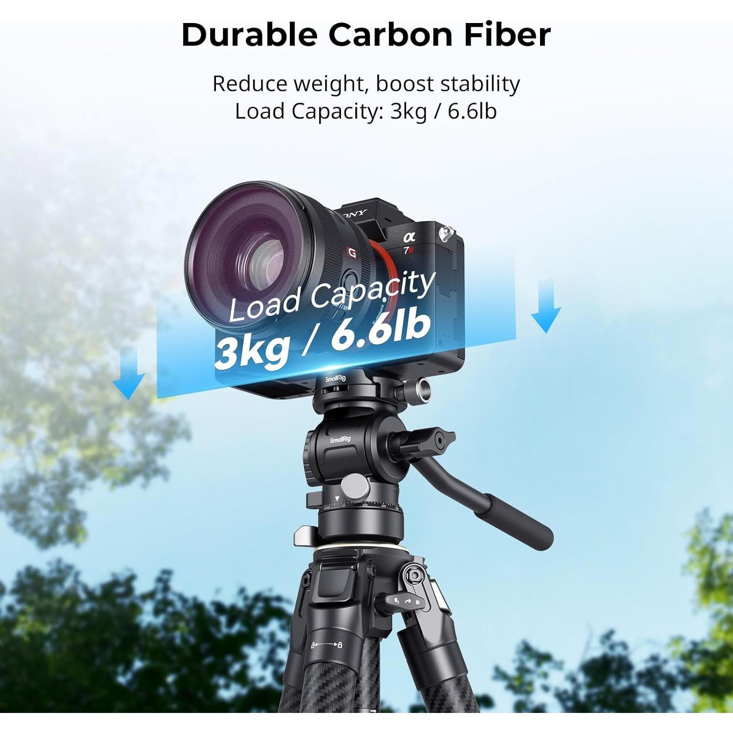 Trípode de Viaje SmallRig de Fibra de Carbono 158cm 3kg