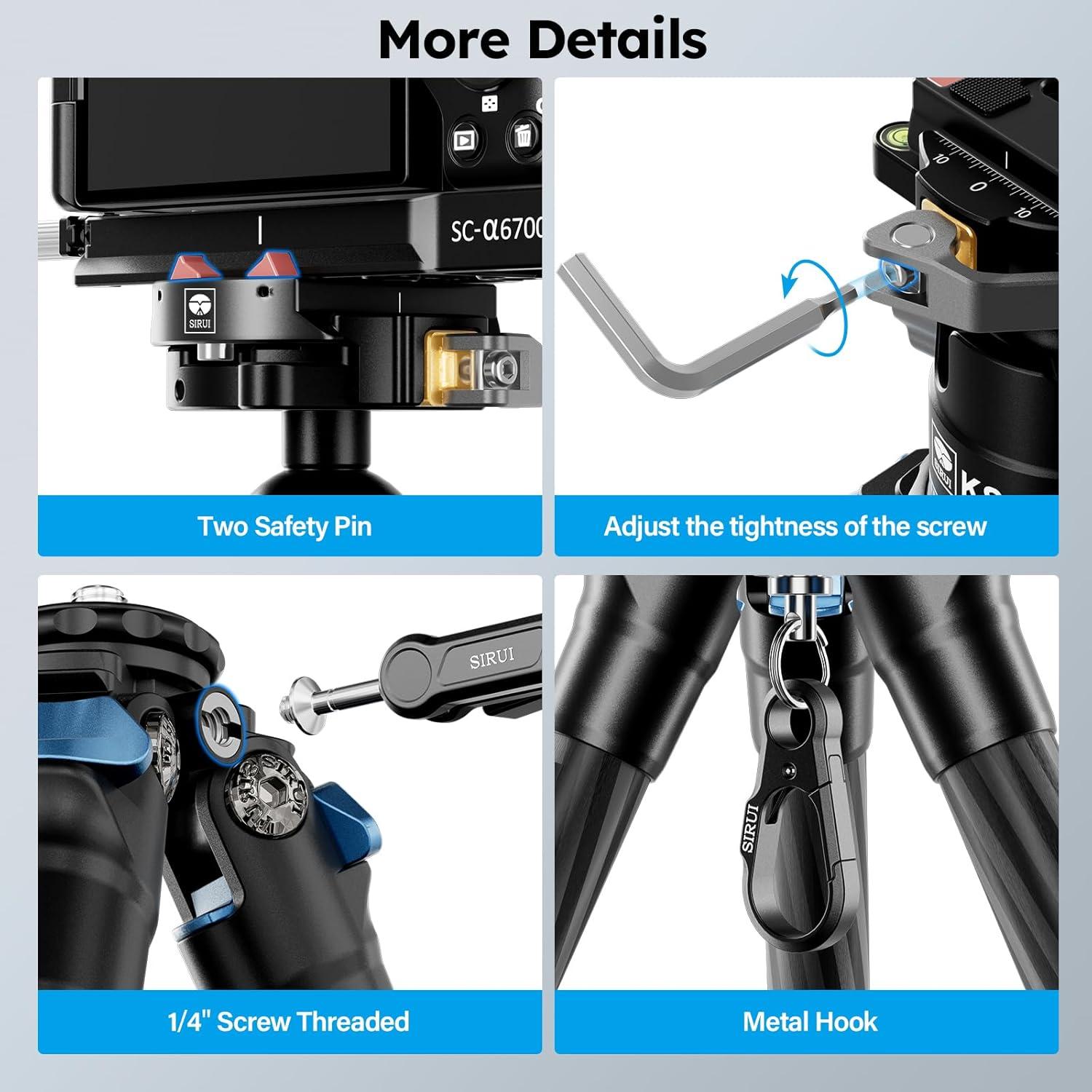 Trípode Profesional SIRUI AM-284+KS-30 Fibra de Carbono 1.68kg