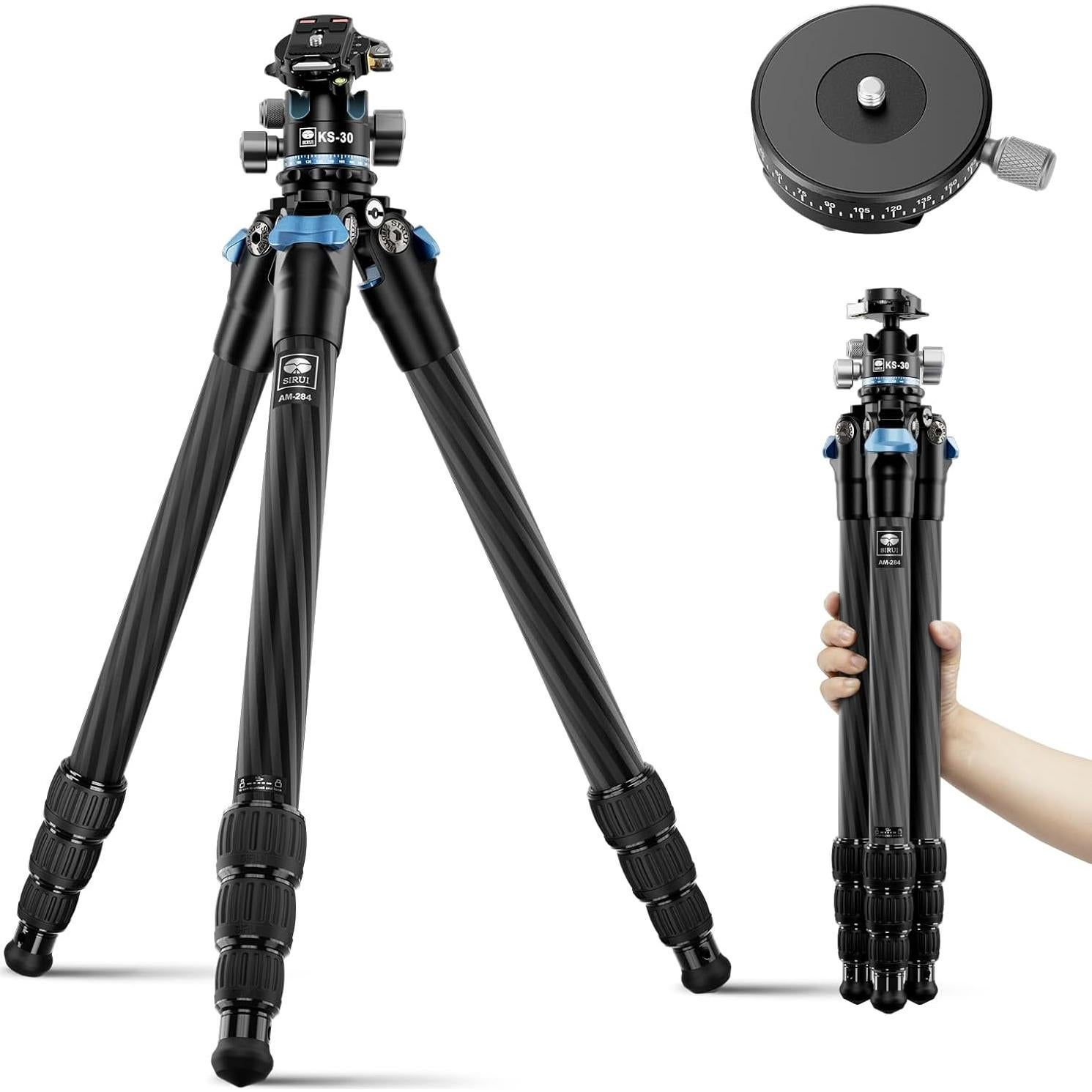 Trípode Profesional SIRUI AM-284+KS-30 Fibra de Carbono 1.68kg