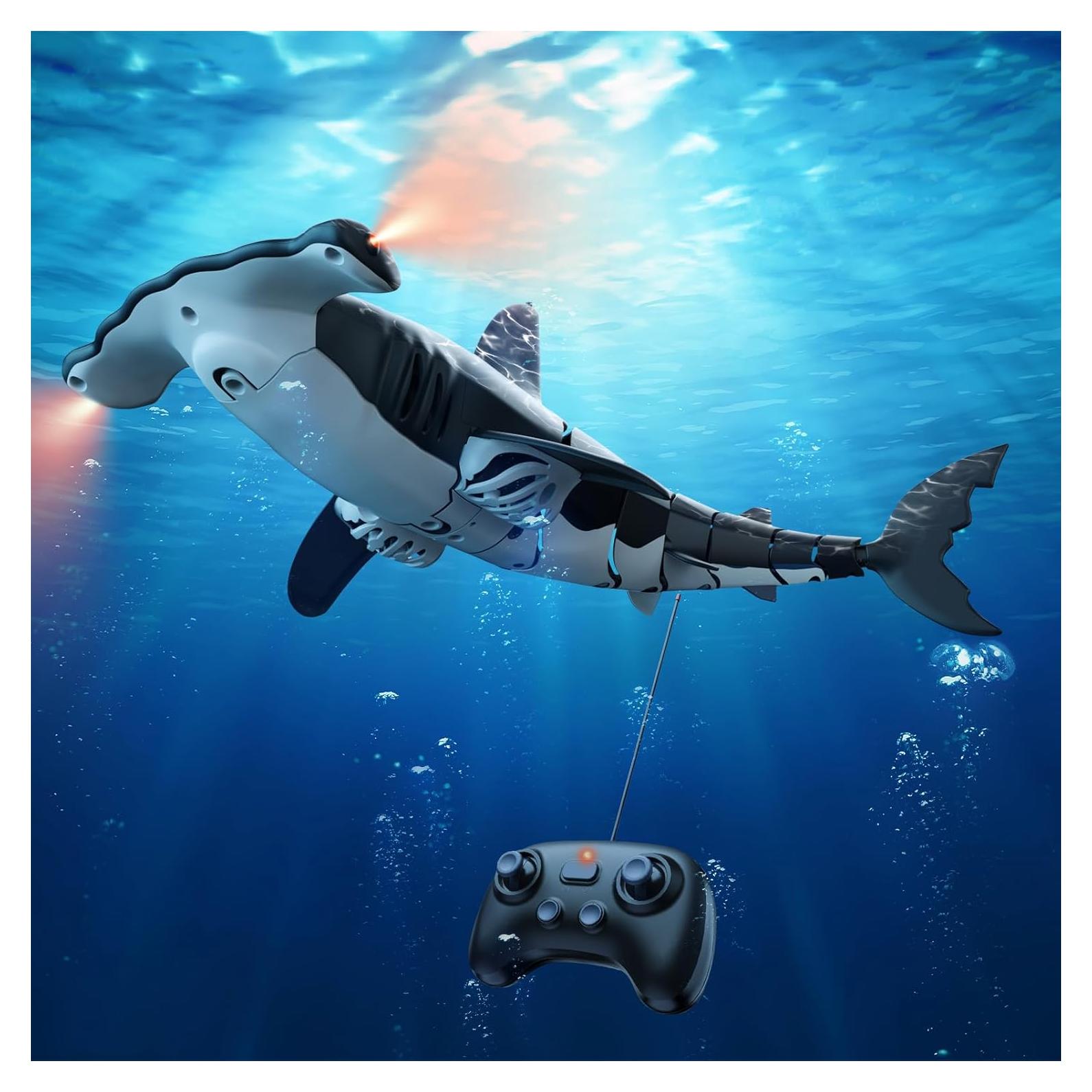 Tiburón Control Remoto Fygurso 35 cm Impermeable Gris