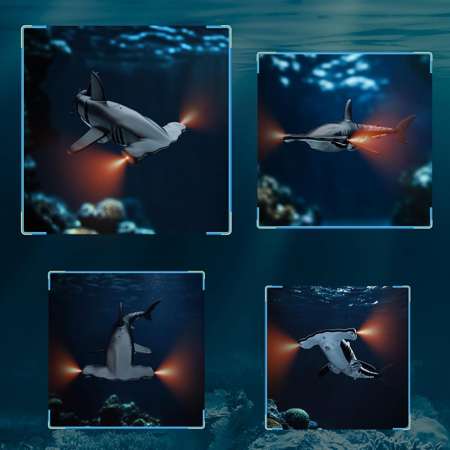 Tiburón Control Remoto Fygurso 35 cm Impermeable Gris