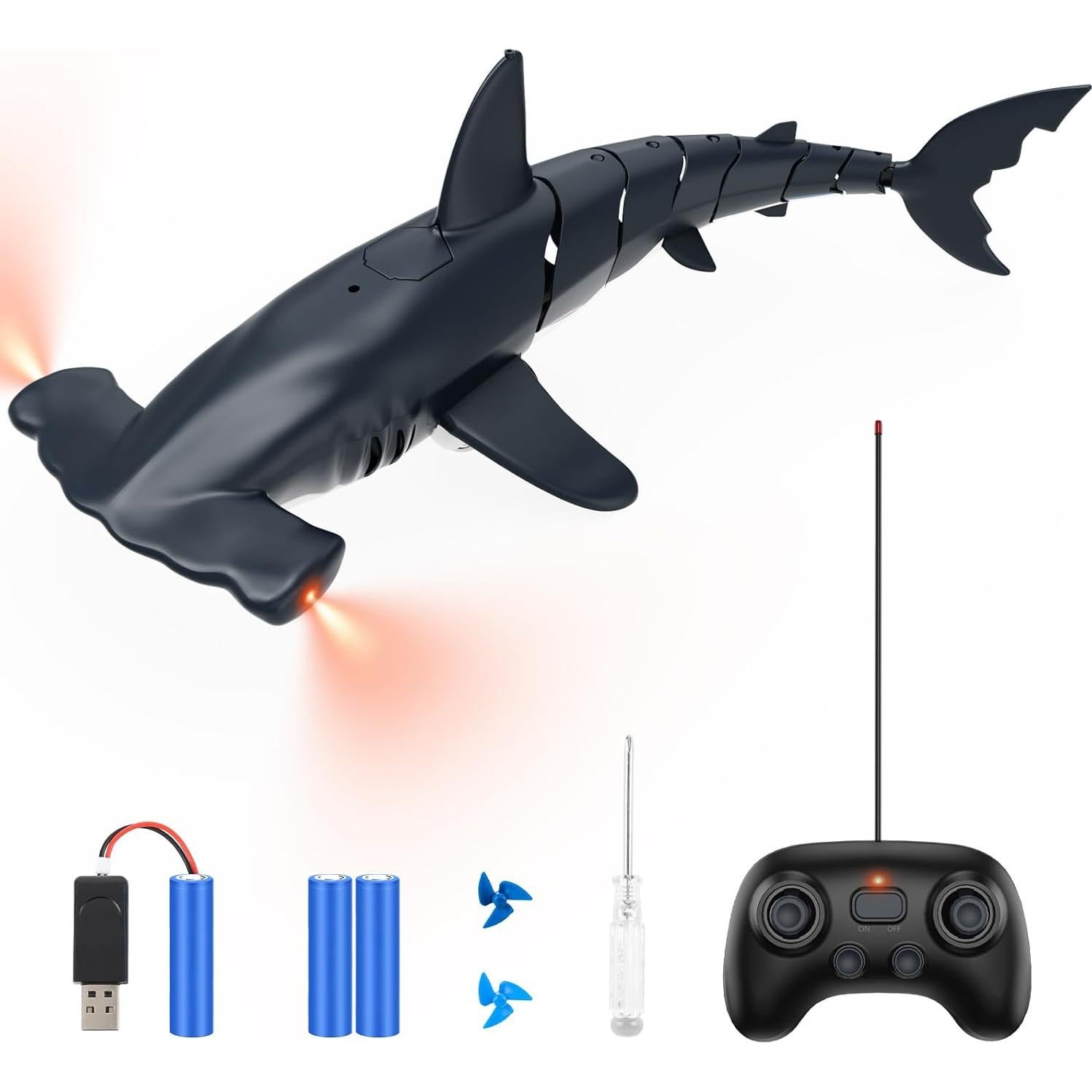 Tiburón Control Remoto Fygurso 35 cm Impermeable Gris