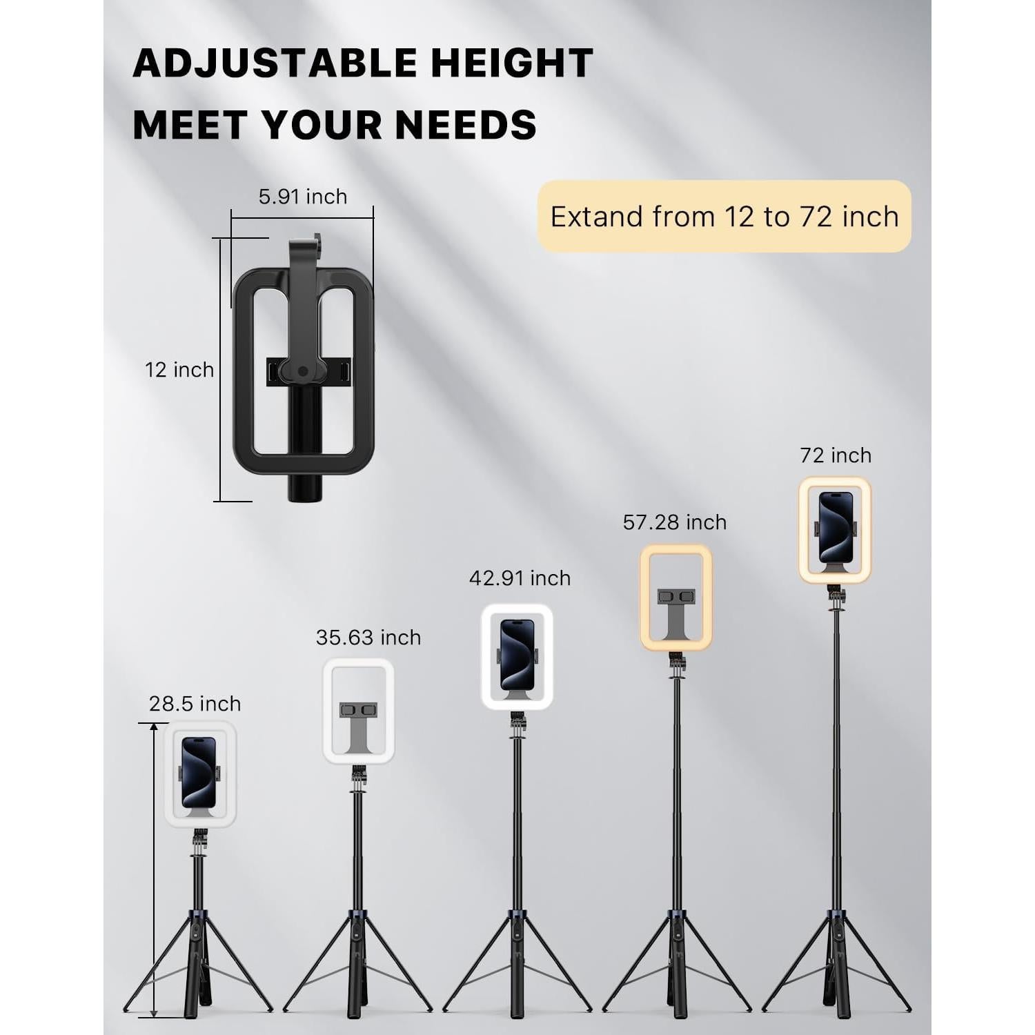 Luz de Anillo Selfie M MYBAT PRO con Trípode 182.88 cm