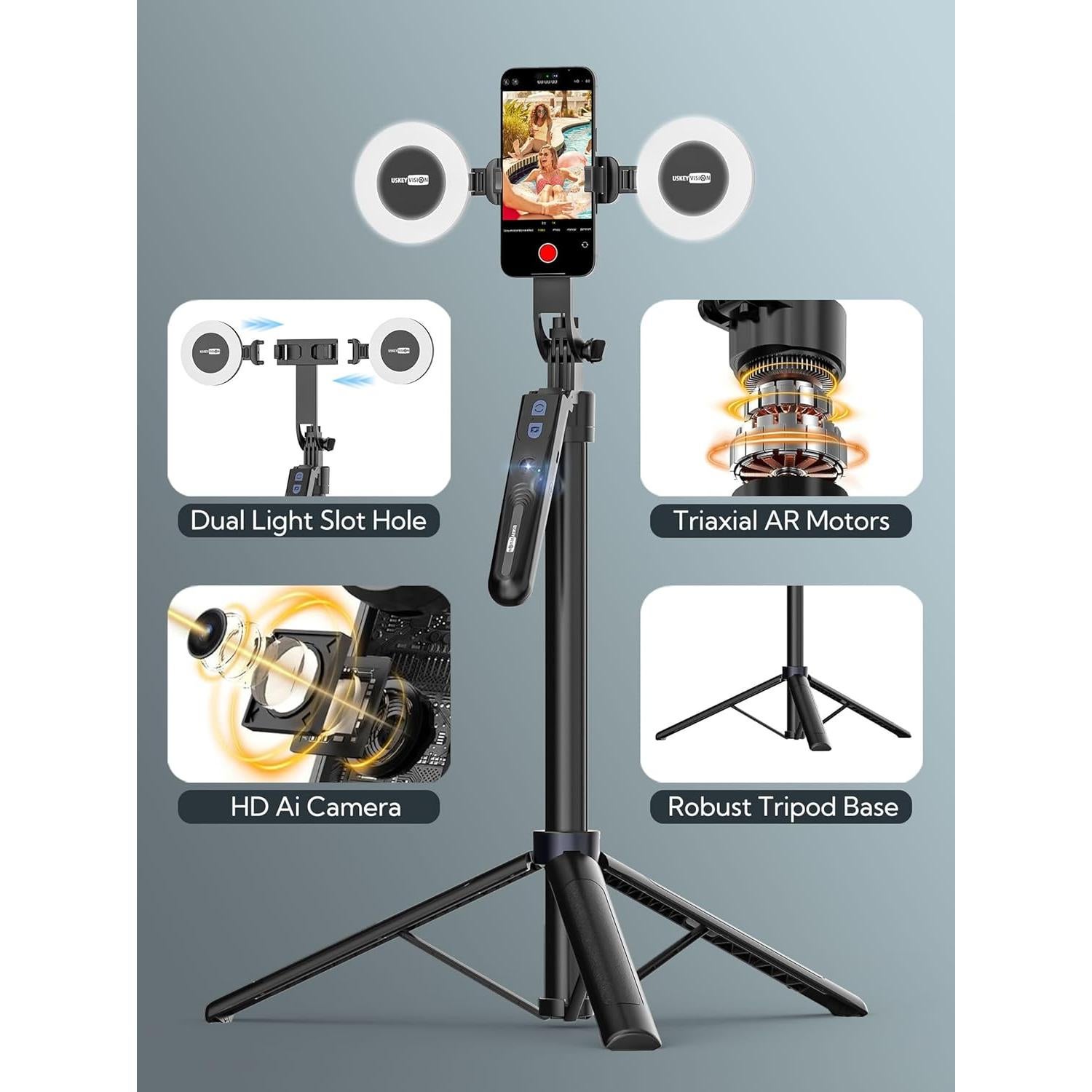 Trípode Automático para Teléfono Uskeyvision UTK-02 con Luz