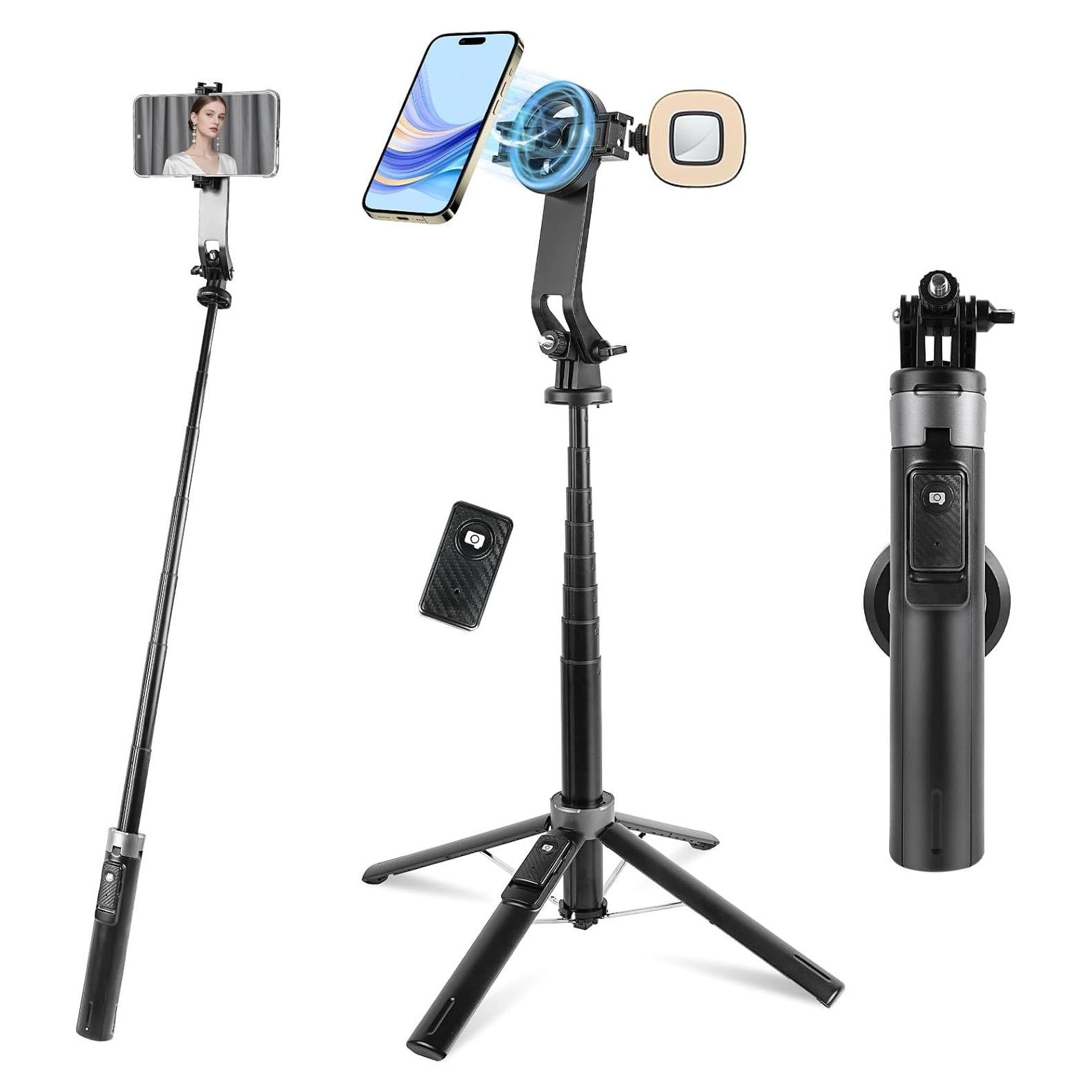 Trípode Magnético WOVTE 134 cm con 2 Luces LED y Control Remoto