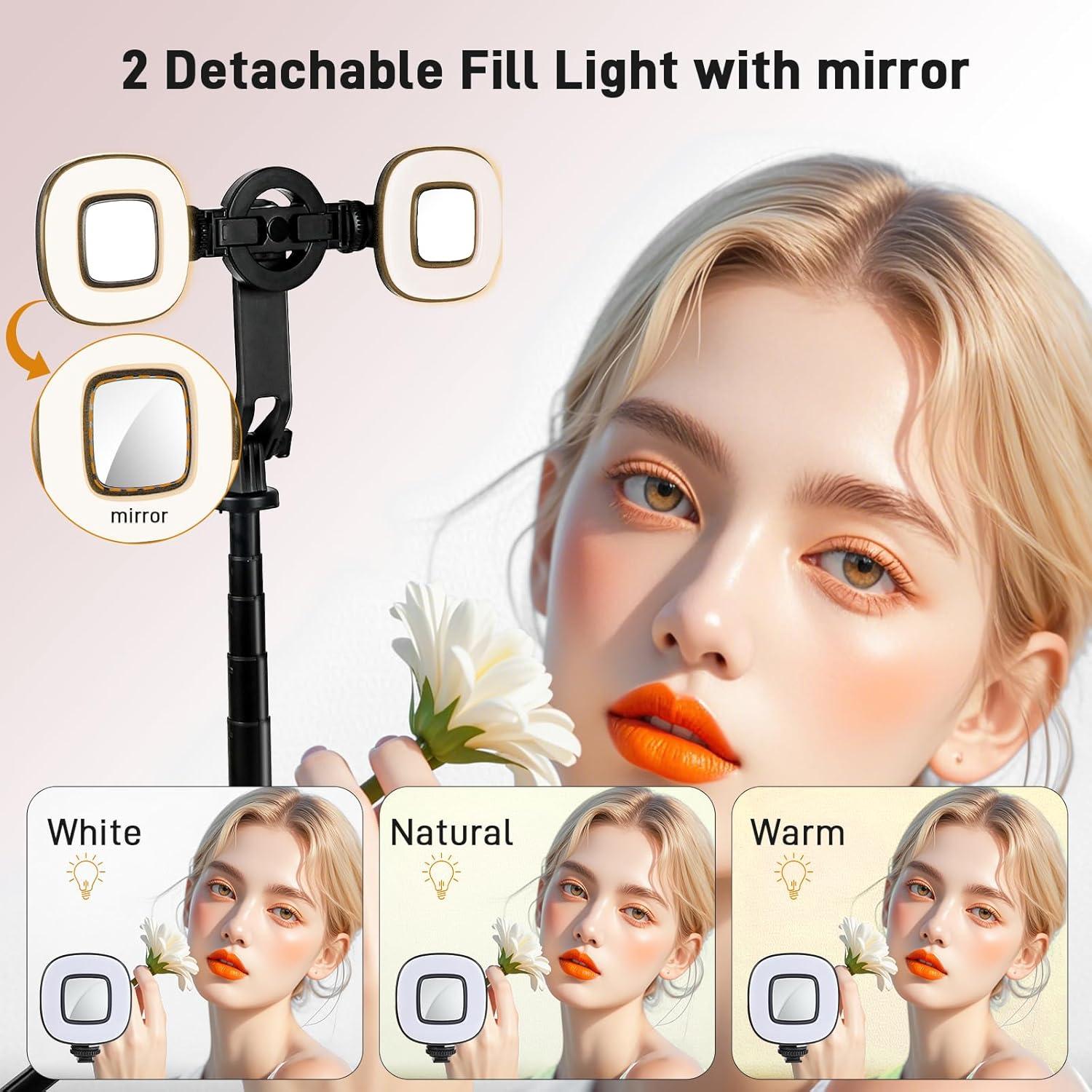 Trípode Magnético WOVTE 134 cm con 2 Luces LED y Control Remoto