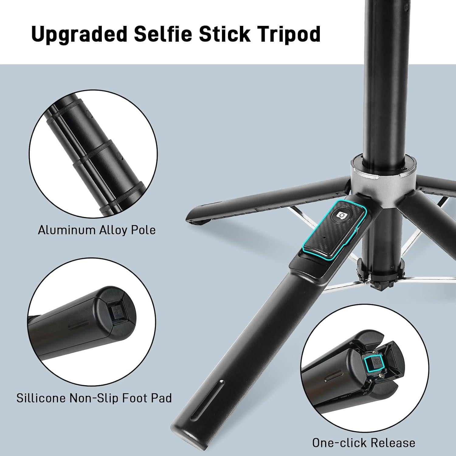 Trípode Magnético WOVTE 134 cm con 2 Luces LED y Control Remoto