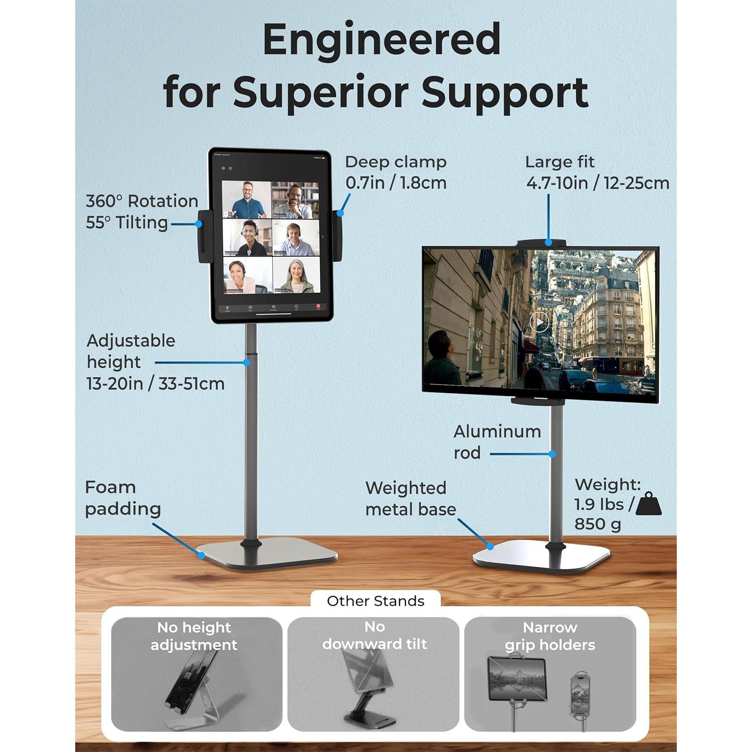 Soporte Ajustable para iPad Cooper TabStand Negro Noche 30 cm