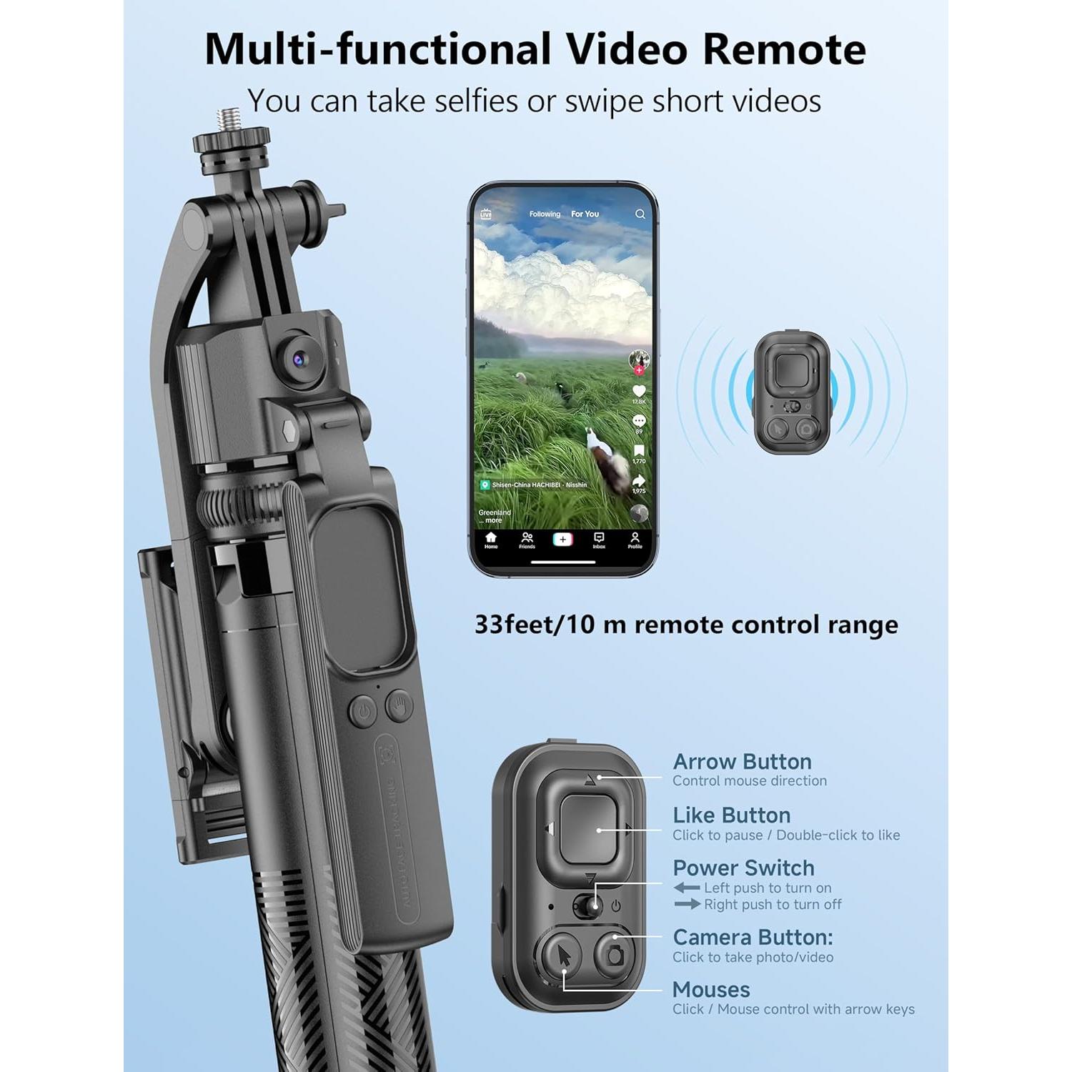 Trípode Automático 64" AI con Control Remoto y Estabilización