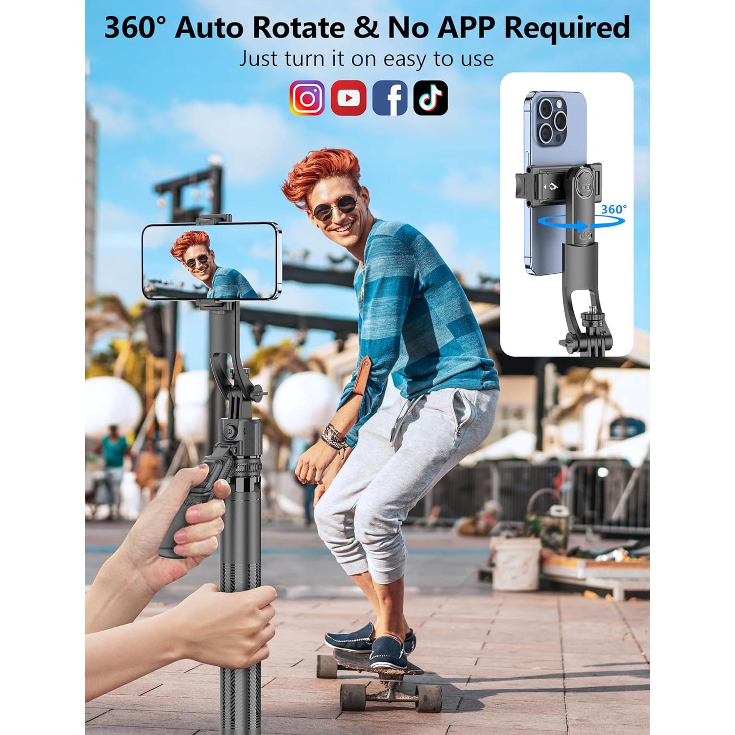 Trípode Automático 64" AI con Control Remoto y Estabilización