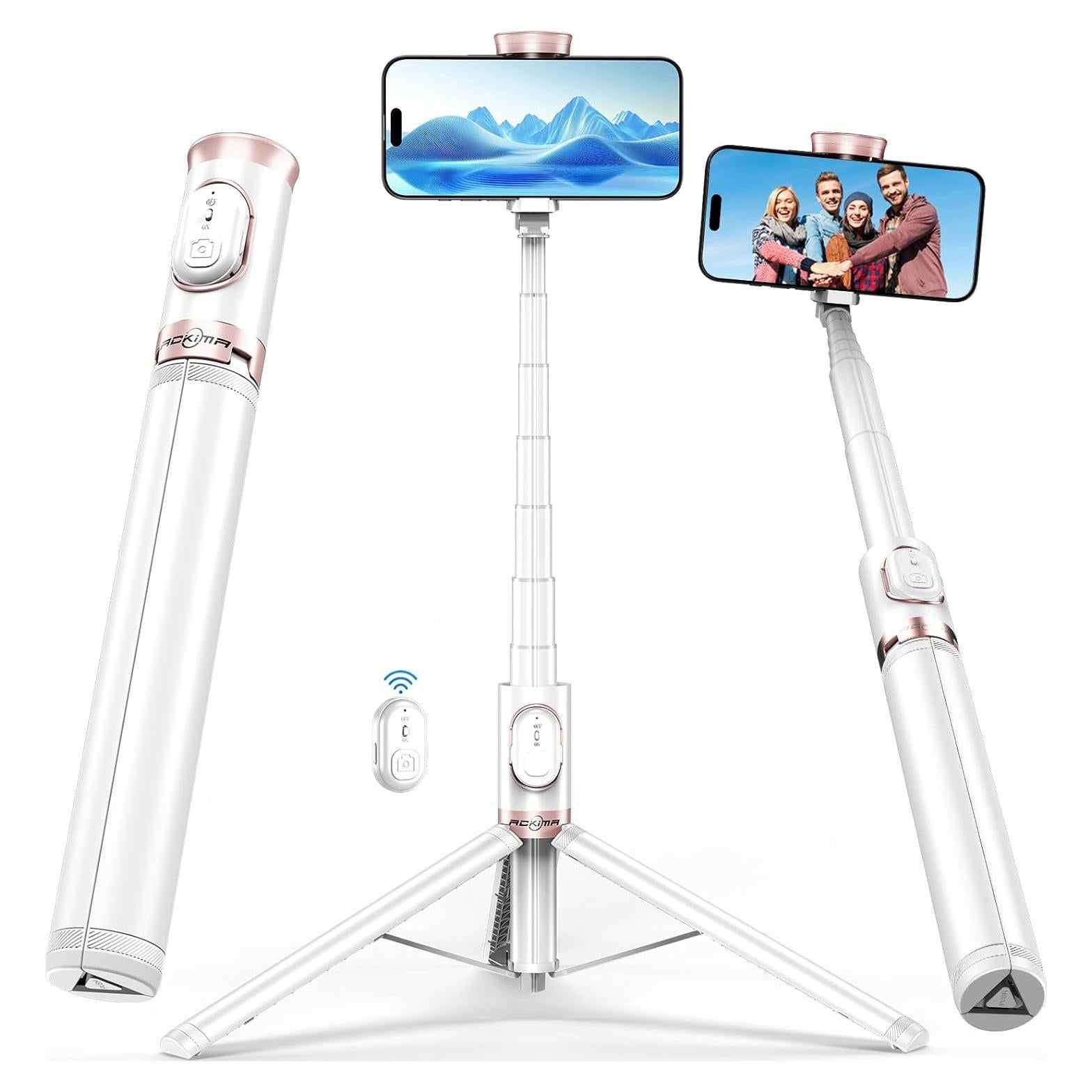 Trípode para Selfie ACKIMA DP09 Blanco Ajustable 32.5-170.2 cm