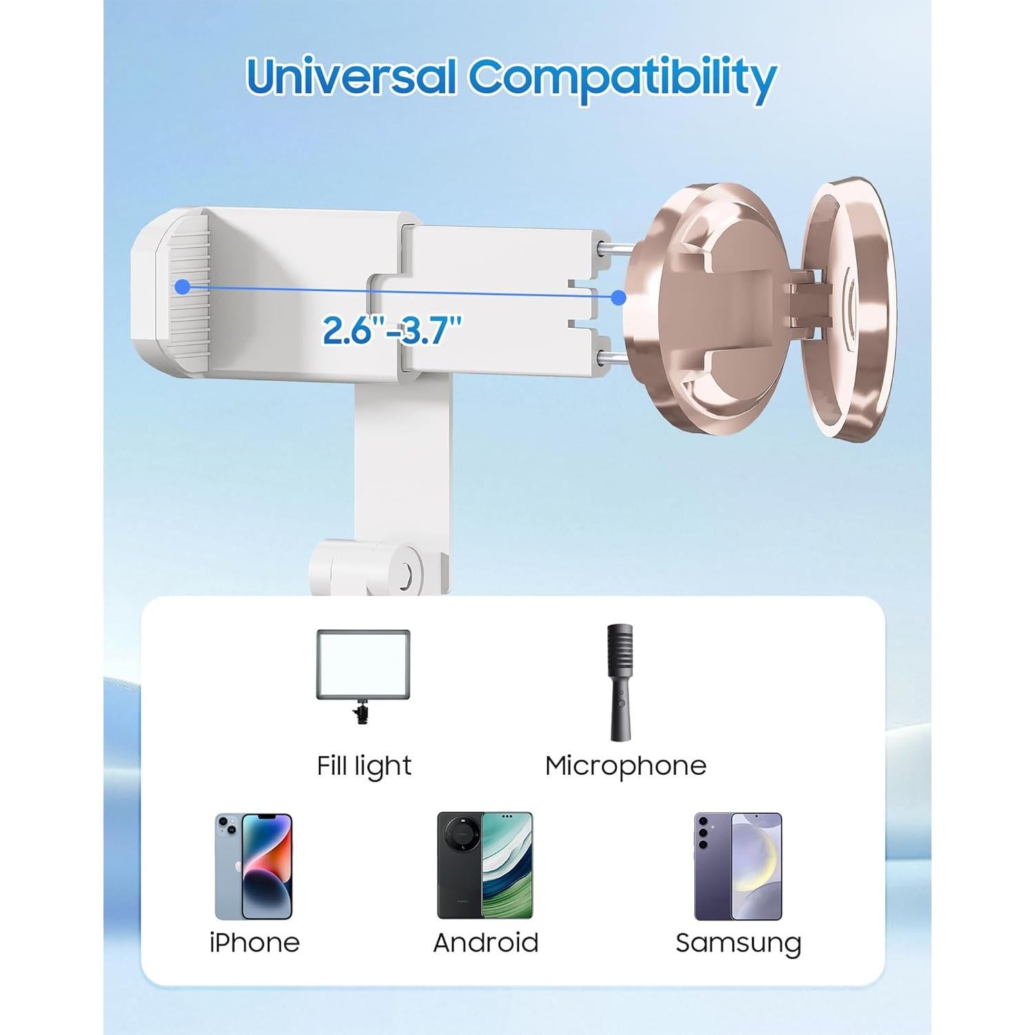 Trípode para Selfie ACKIMA DP09 Blanco Ajustable 32.5-170.2 cm