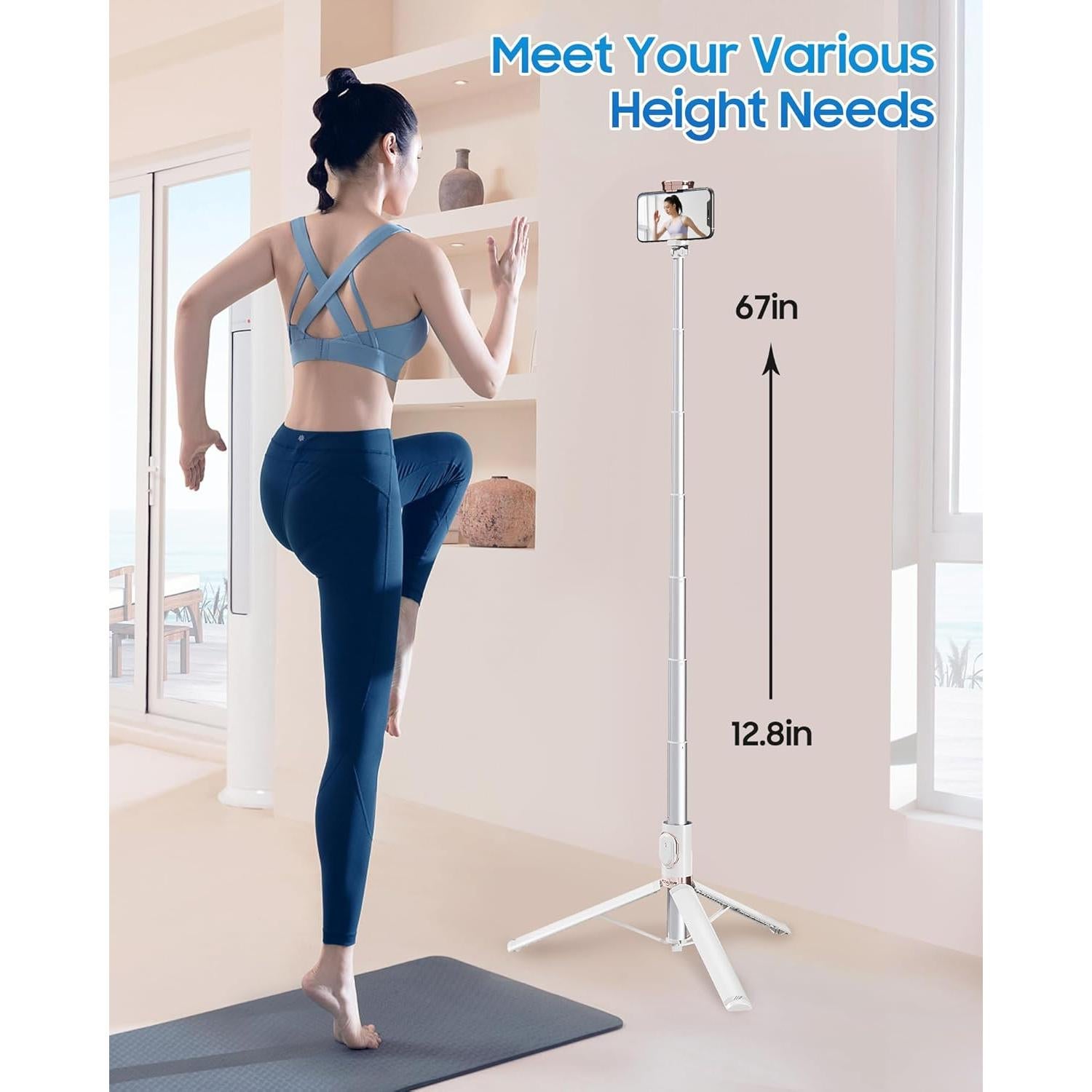 Trípode para Selfie ACKIMA DP09 Blanco Ajustable 32.5-170.2 cm