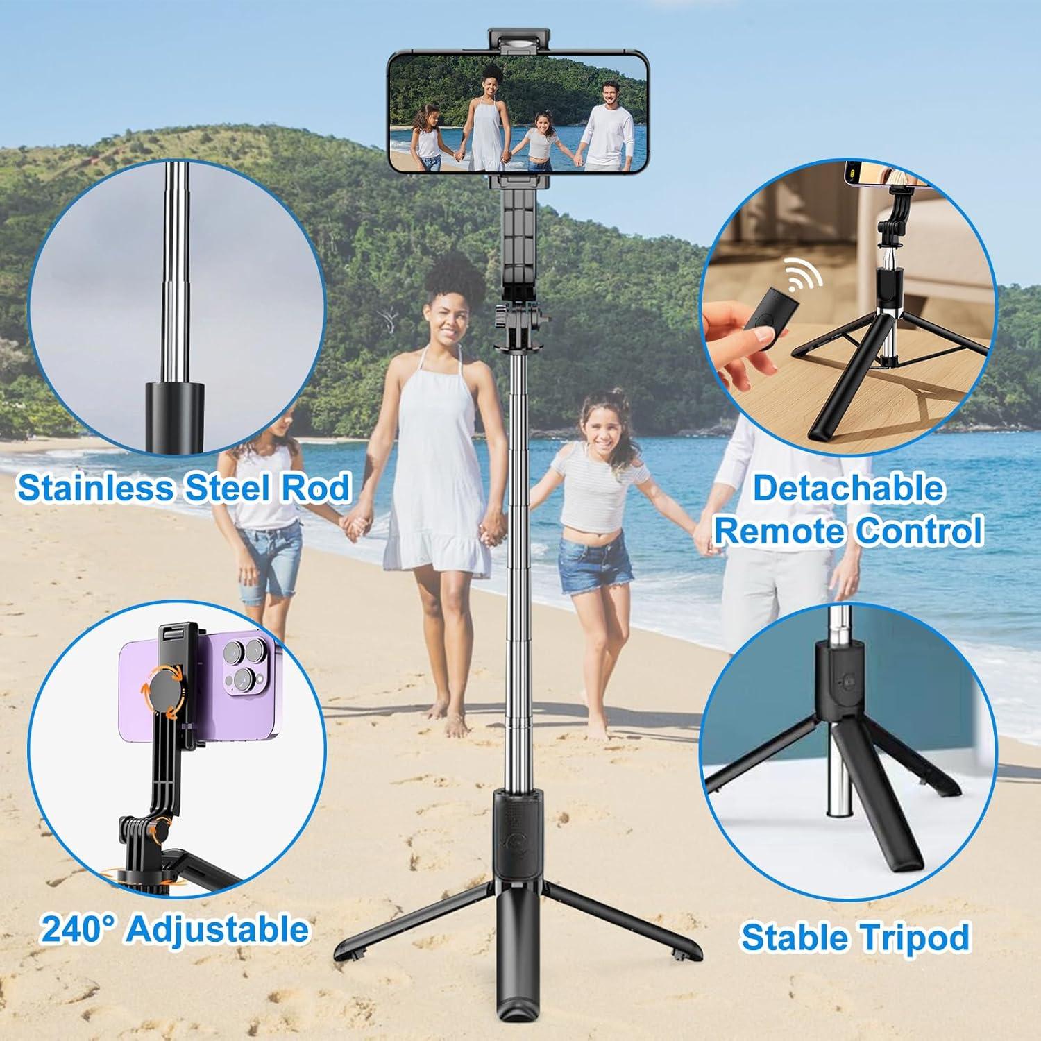 Trípode y Palo de Selfie GOGARA Extensible con Control Remoto