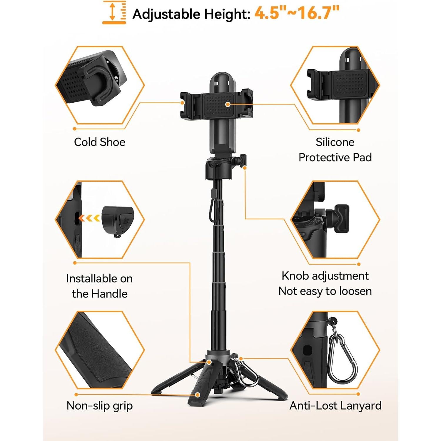 Trípode Selfie Portátil Takerers T-LS18 con Control Remoto
