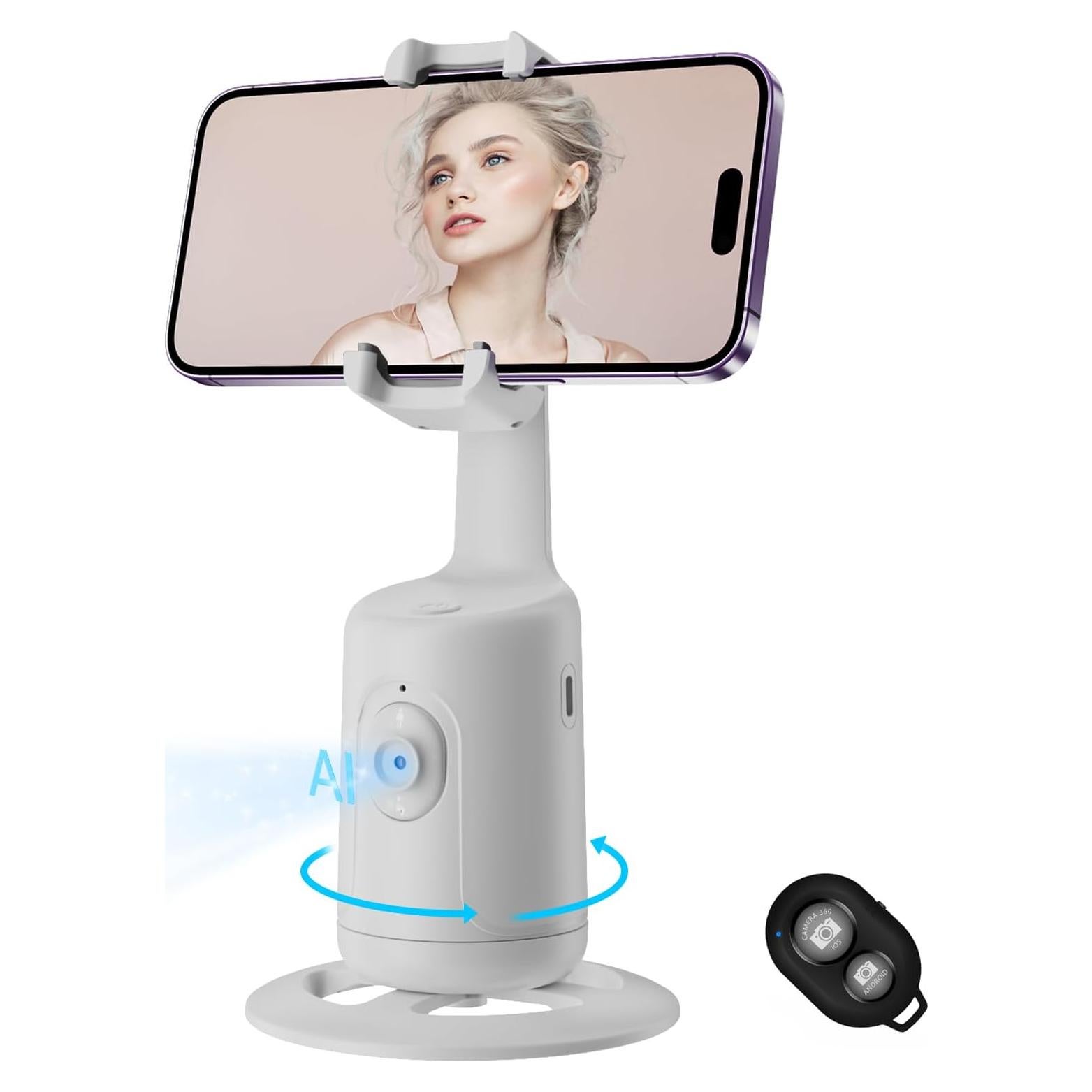 Trípode Automático de Seguimiento Facial Yangoakmm 360° Blanco