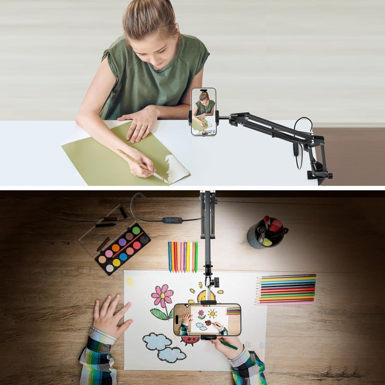 Soporte de Teléfono de Sobremesa LJINGE con Luz LED USB