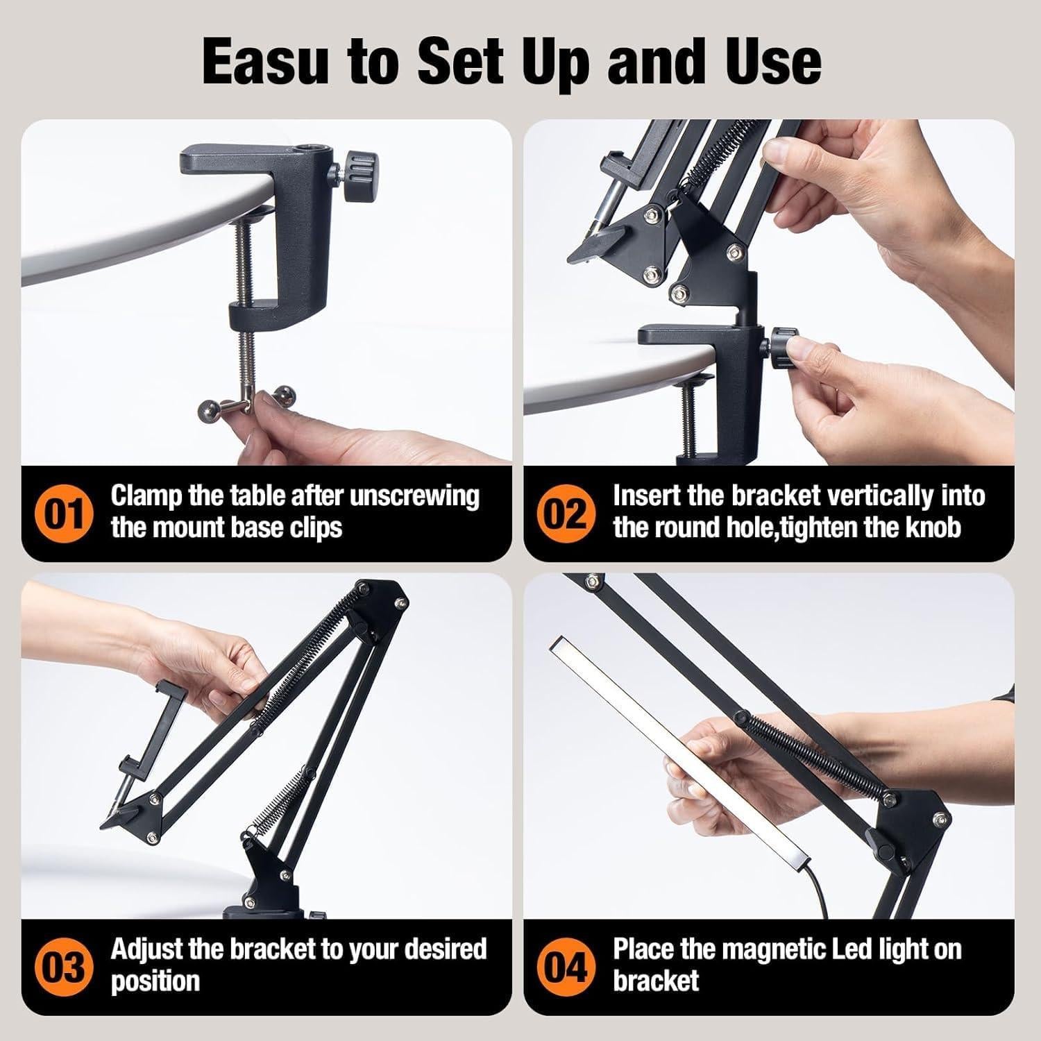 Soporte de Teléfono de Sobremesa LJINGE con Luz LED USB