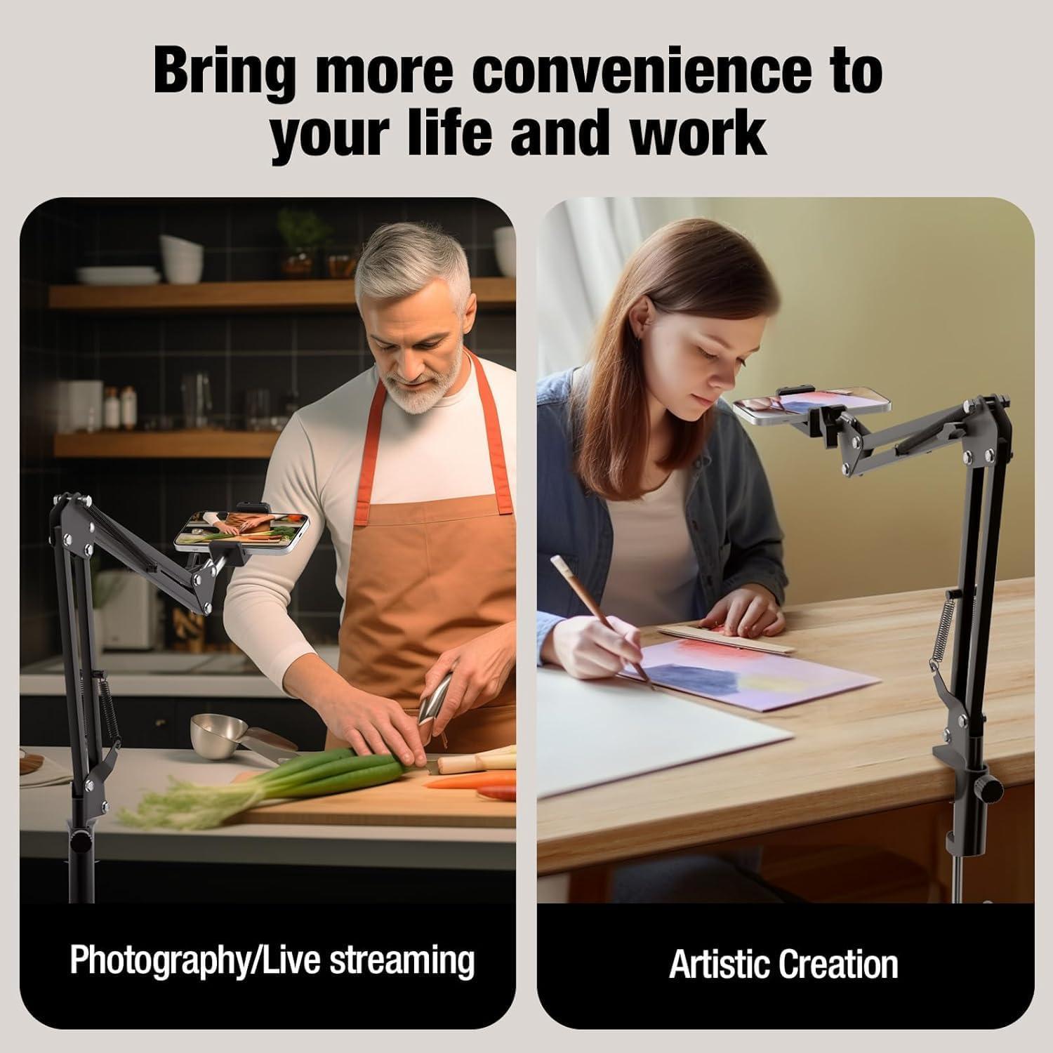 Soporte de Teléfono de Sobremesa LJINGE con Luz LED USB