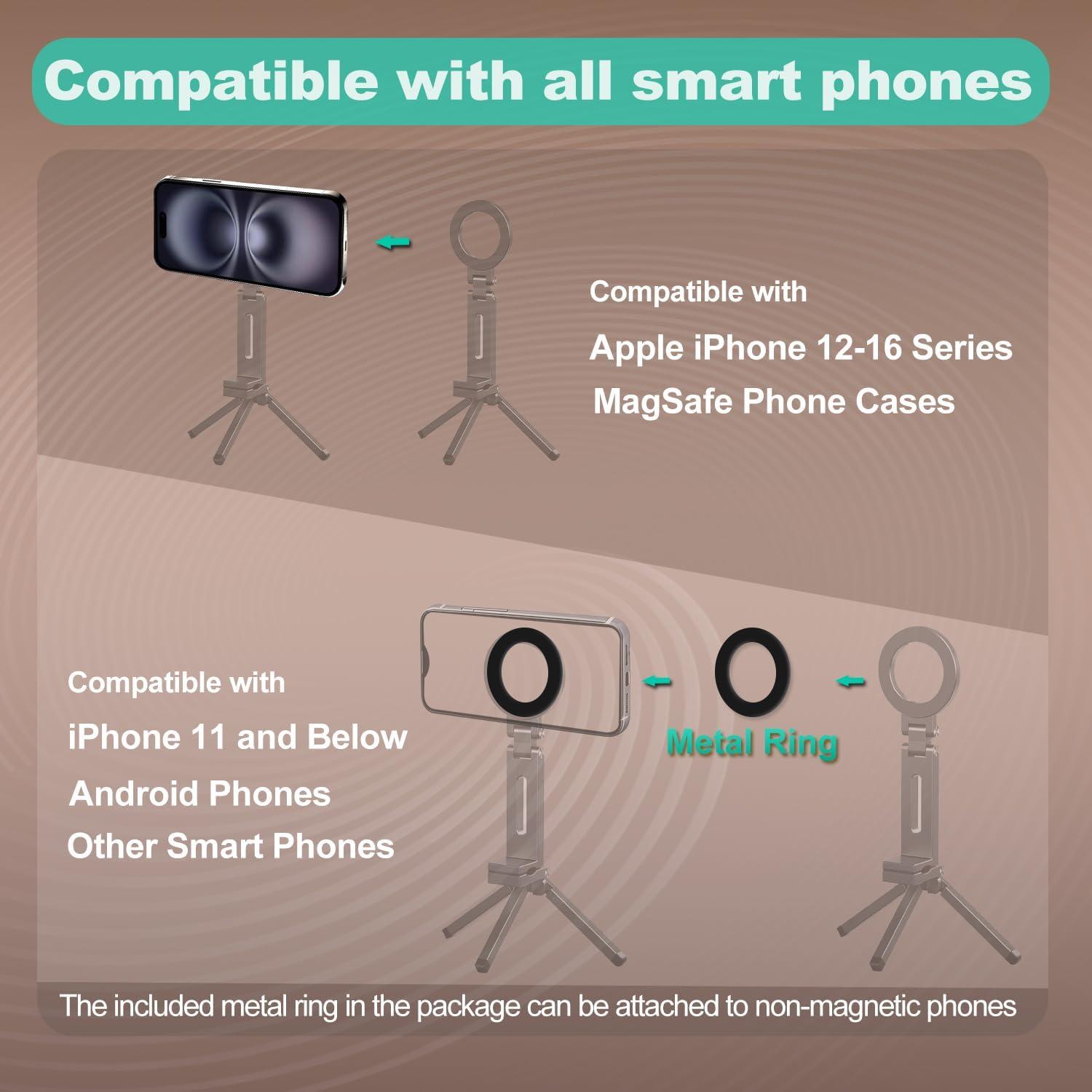 Soporte de trípode magnético Jkoailiwi para teléfono - 145g