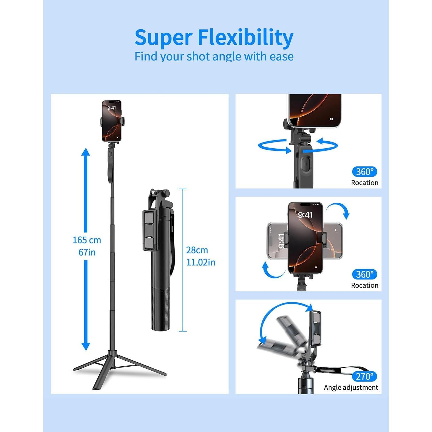 Trípode Automático LYSOATUR 67" Seguimiento Facial 360°