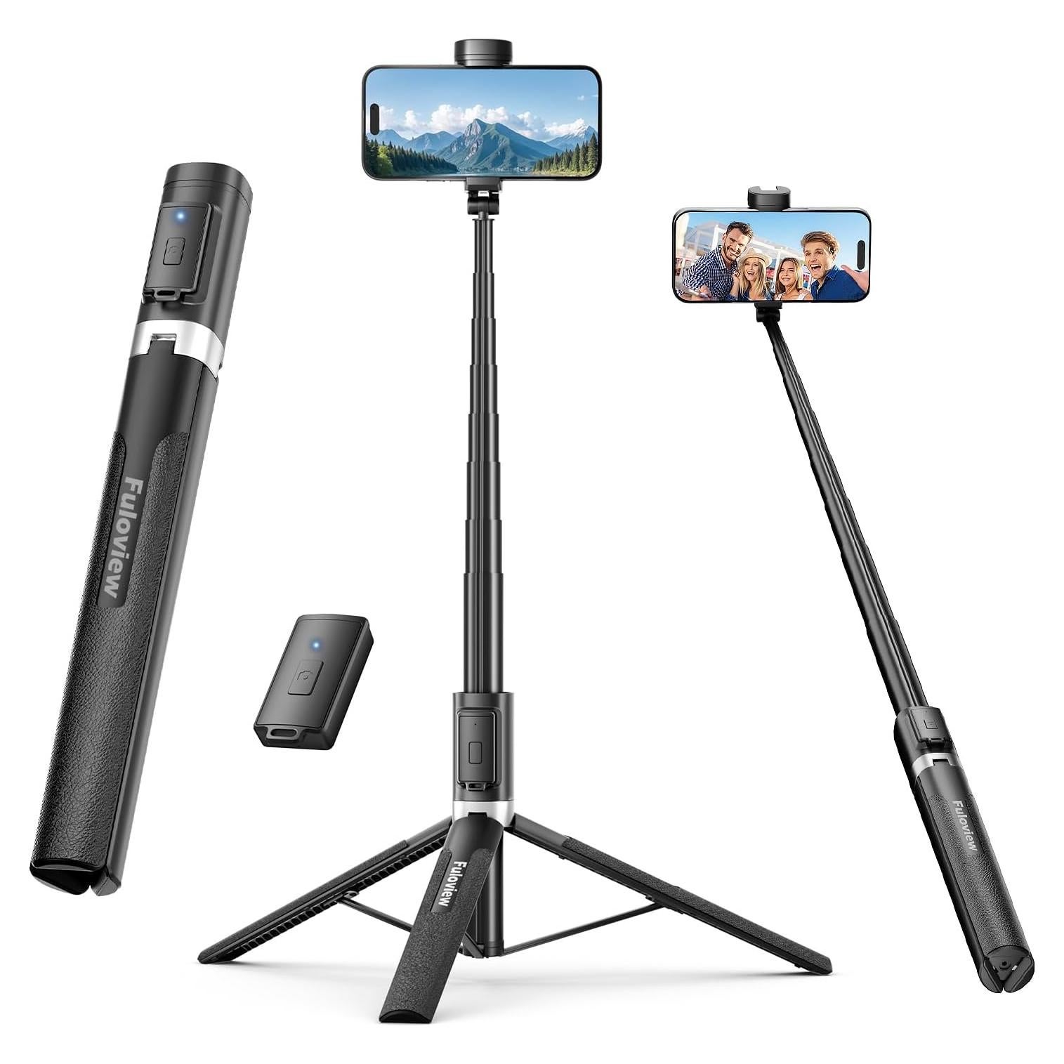 Trípode de Viaje Fuloview con Selfie Stick 152.4 cm Control Remoto