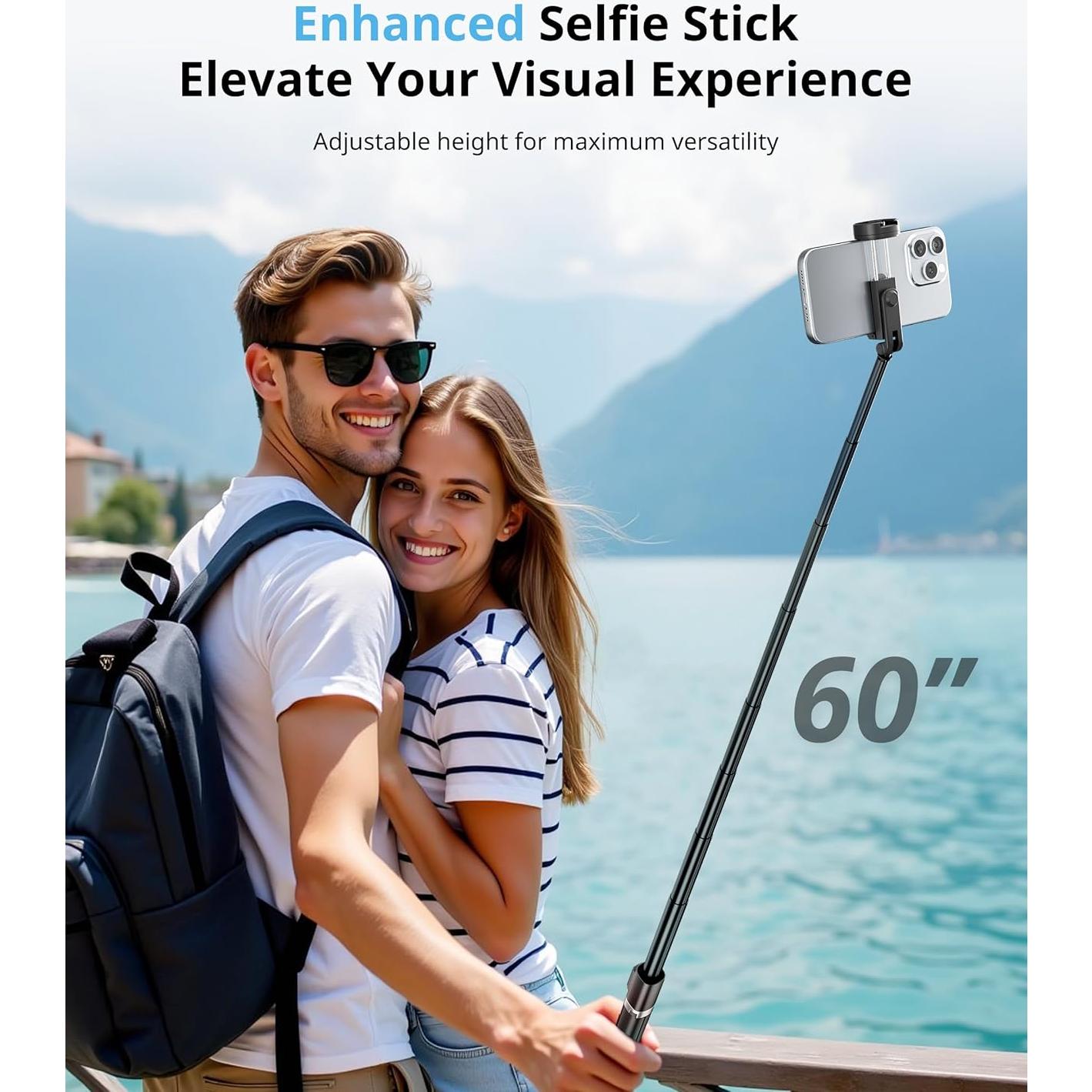 Trípode de Viaje Fuloview con Selfie Stick 152.4 cm Control Remoto