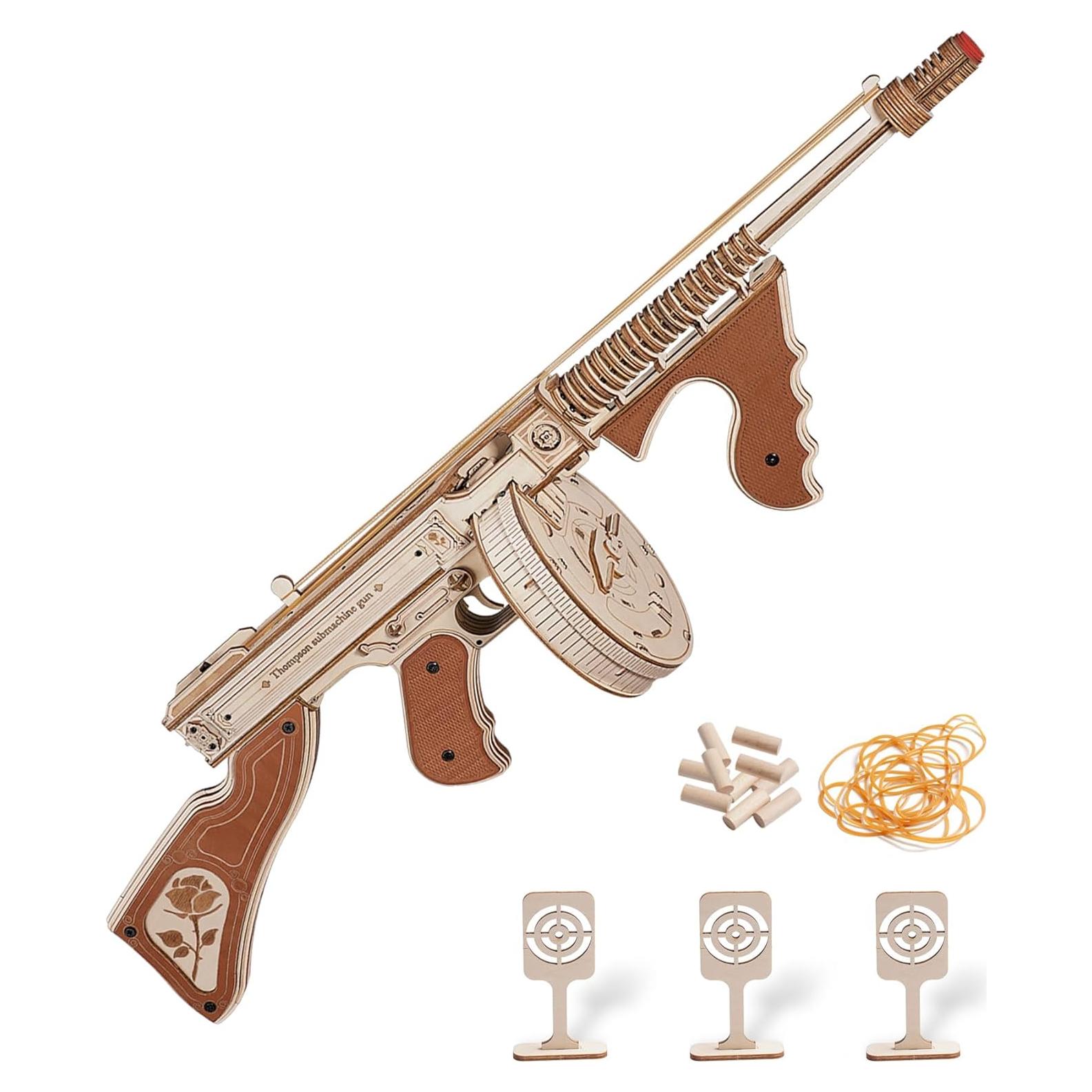 Rompecabezas 3D ROKR LQB01 Subfusil Madera 275 Piezas