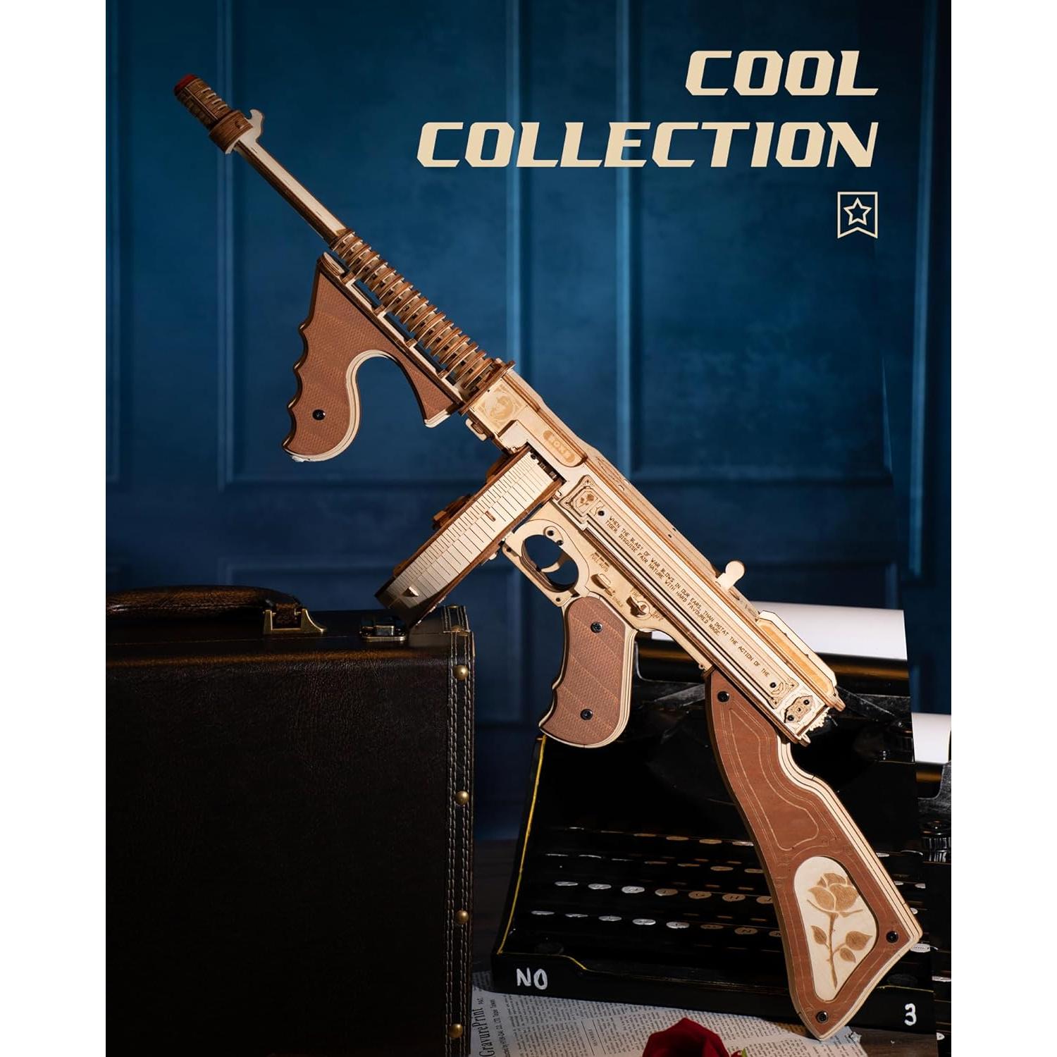 Rompecabezas 3D ROKR LQB01 Subfusil Madera 275 Piezas