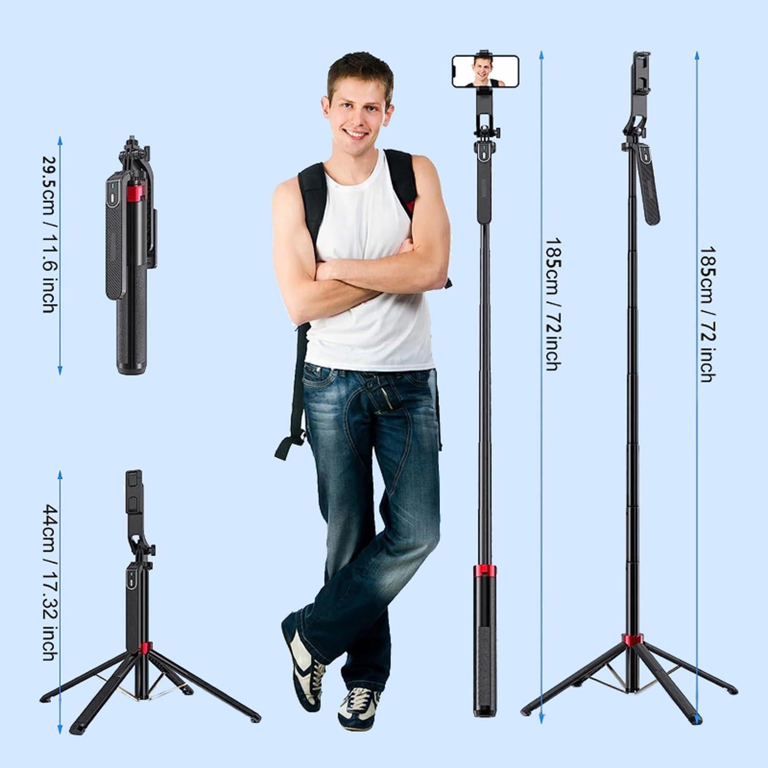Trípode Selfie PEUJTEO 182.88 cm con Control Remoto y Gimbal