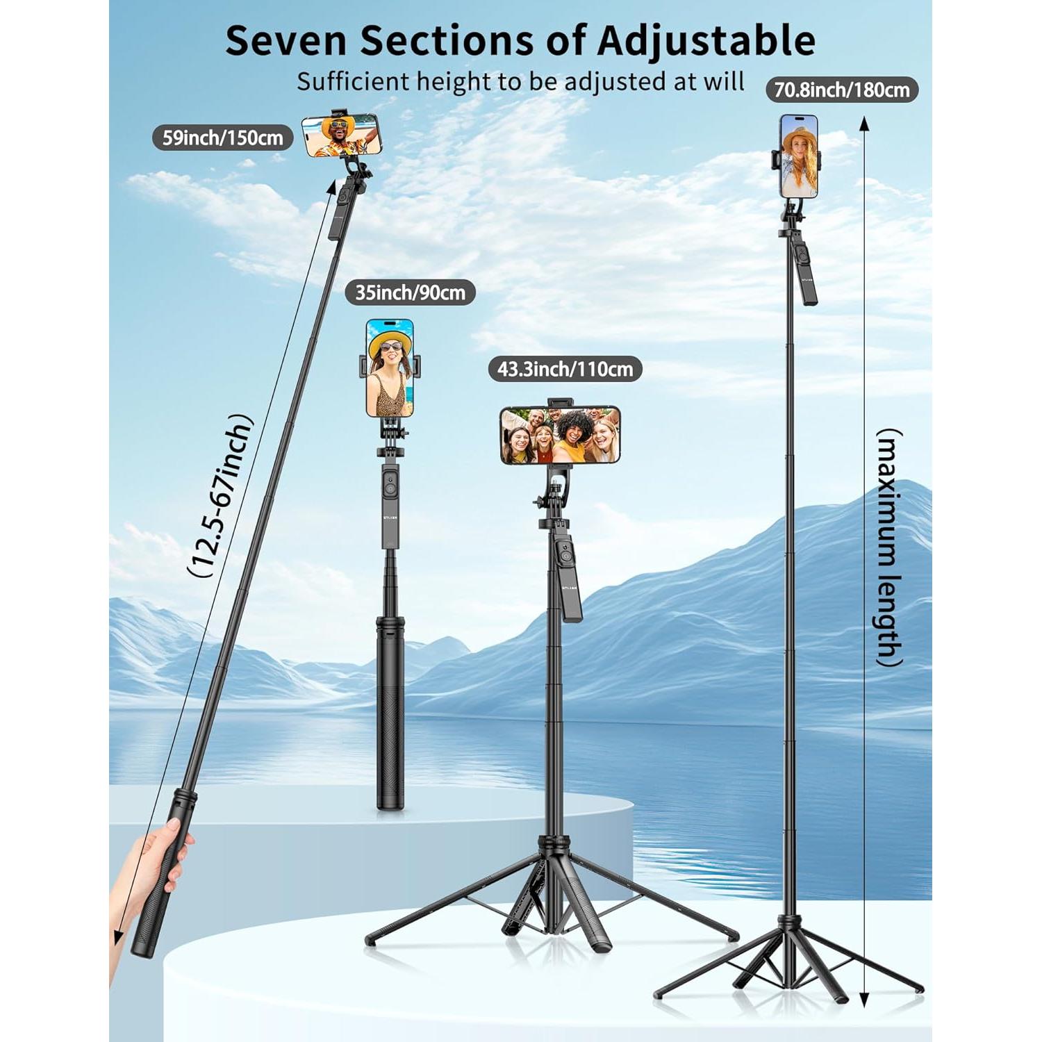 Trípode Selfie Stick STLIAN 70.8" Ajustable para Teléfono