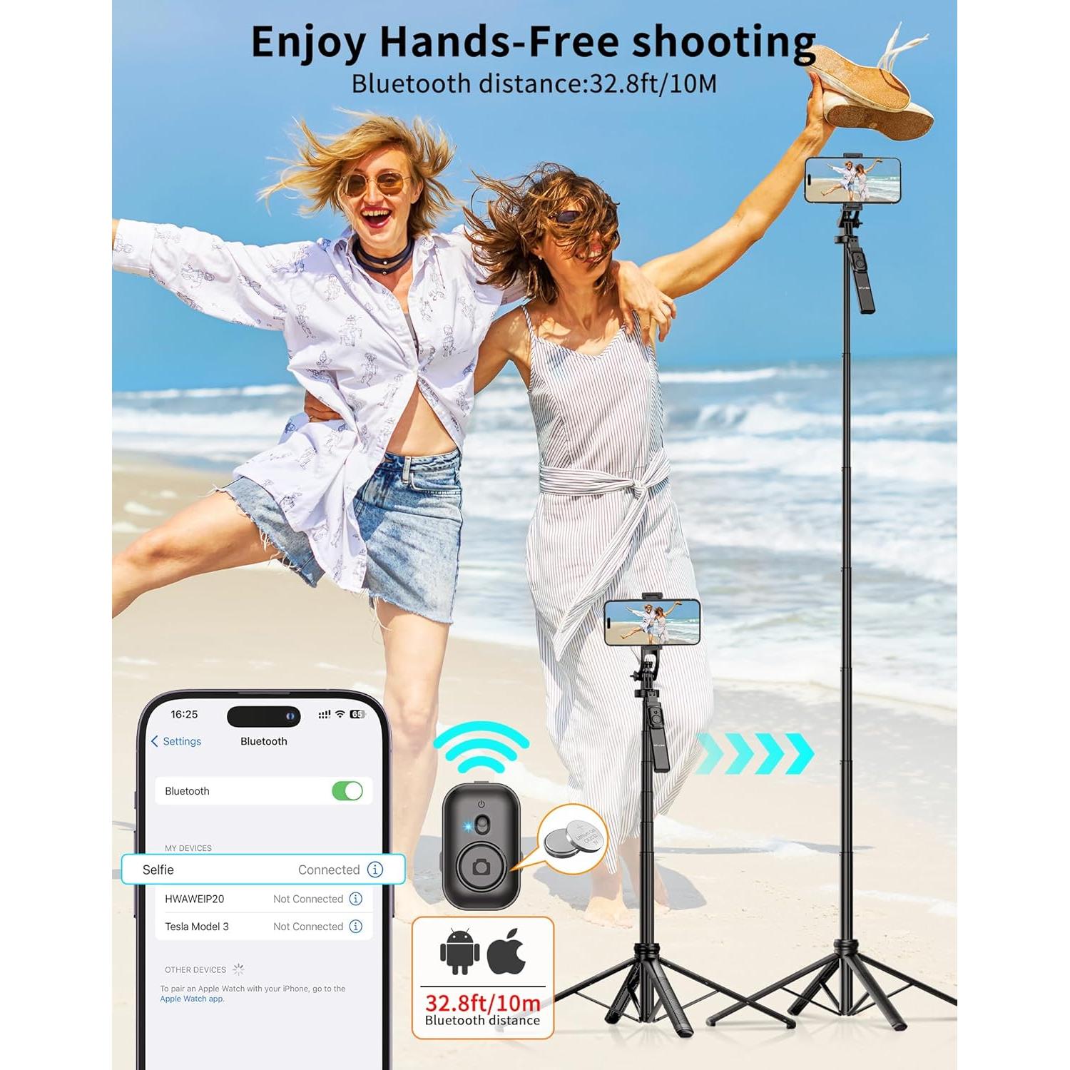 Trípode Selfie Stick STLIAN 70.8" Ajustable para Teléfono