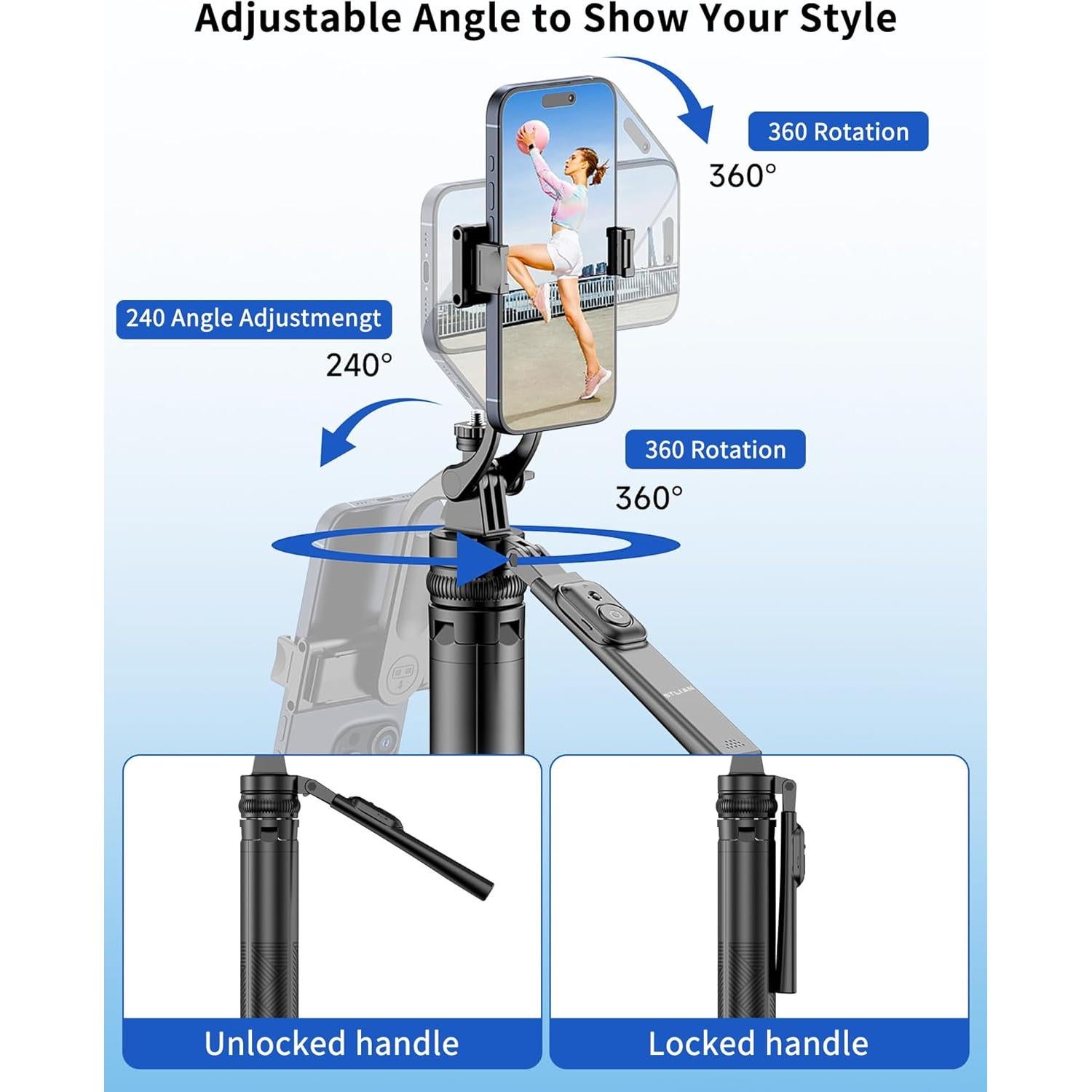 Trípode Selfie Stick STLIAN 70.8" Ajustable para Teléfono