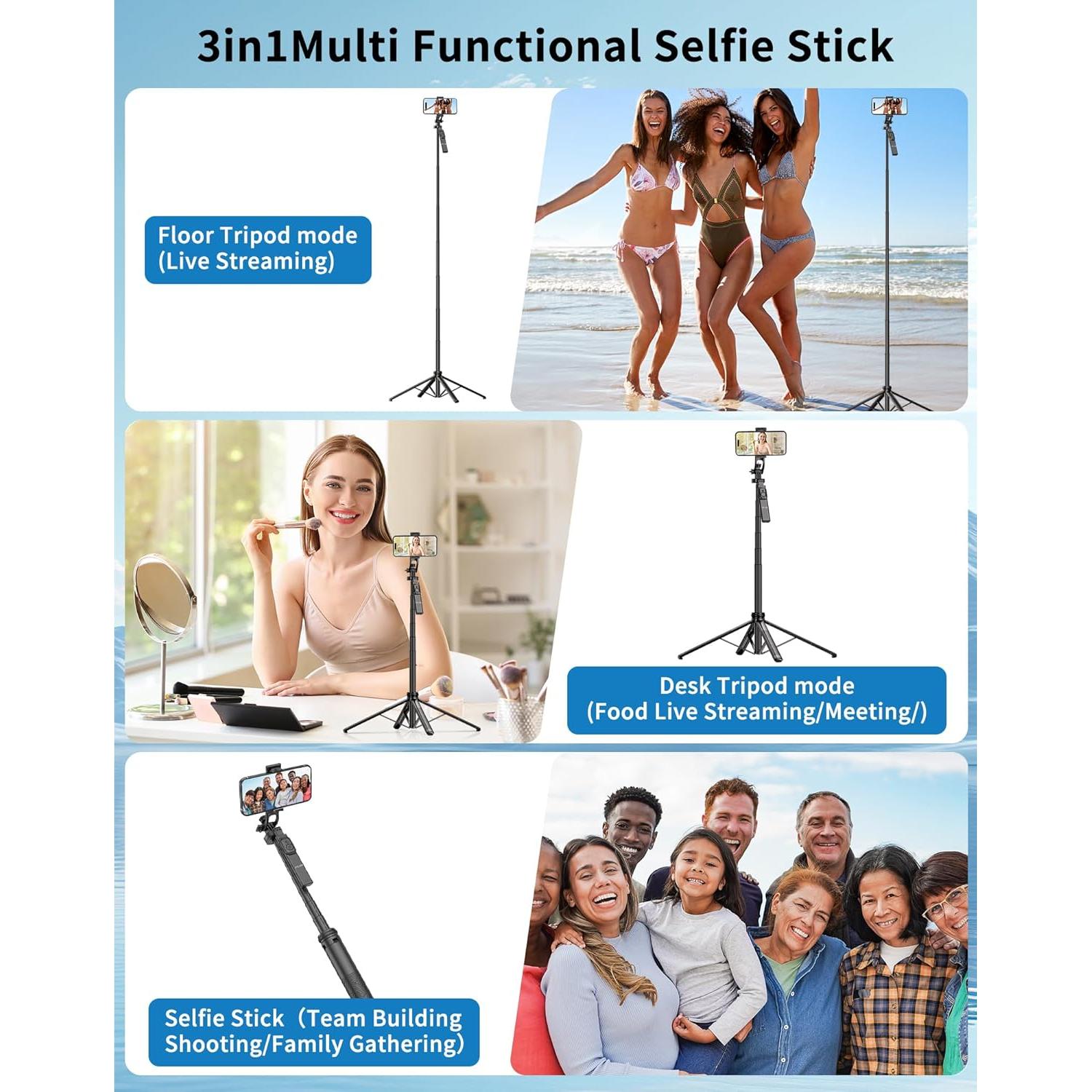 Trípode Selfie Stick STLIAN 70.8" Ajustable para Teléfono