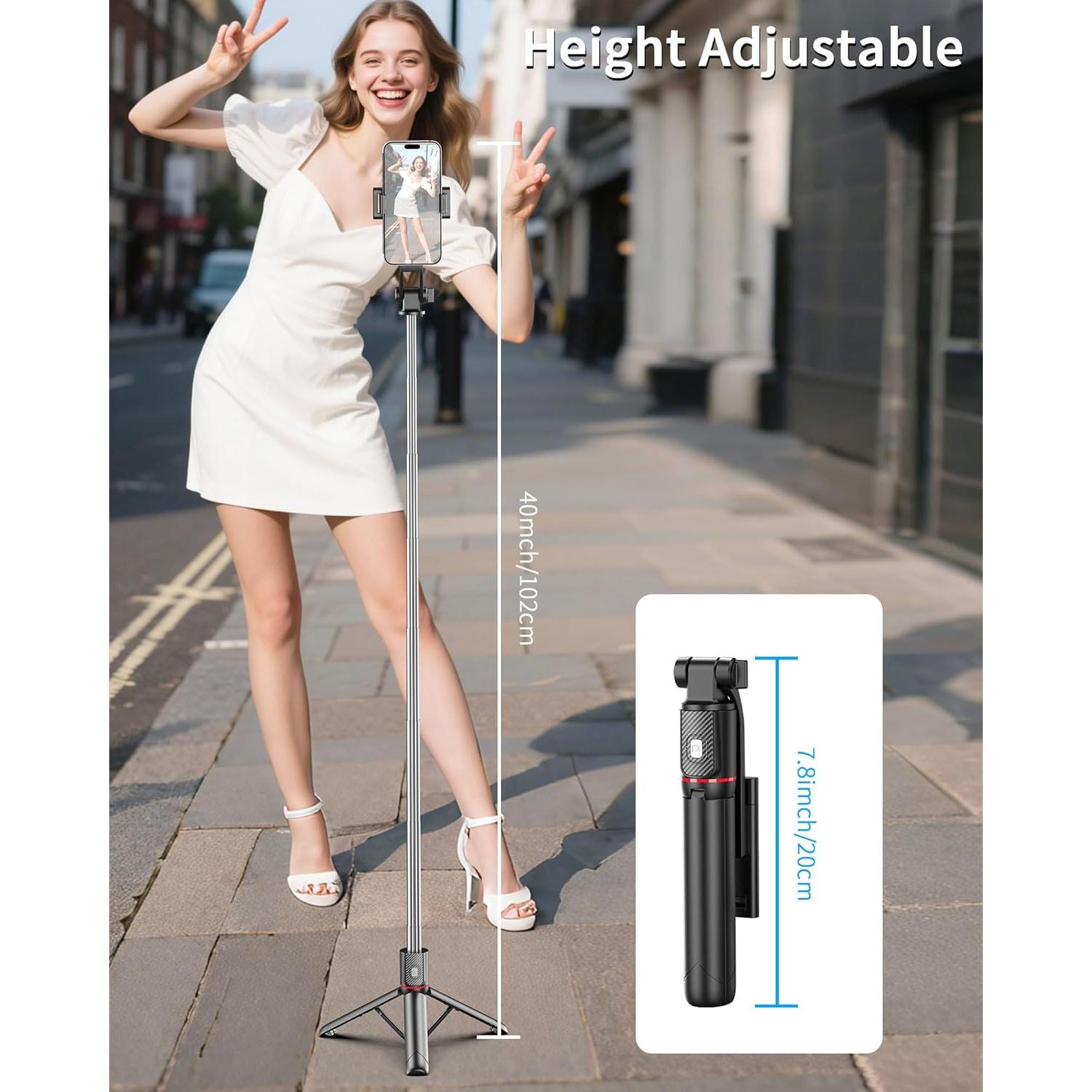 Trípode para Selfies Free Fashion 40" Ajustable con Control Remoto
