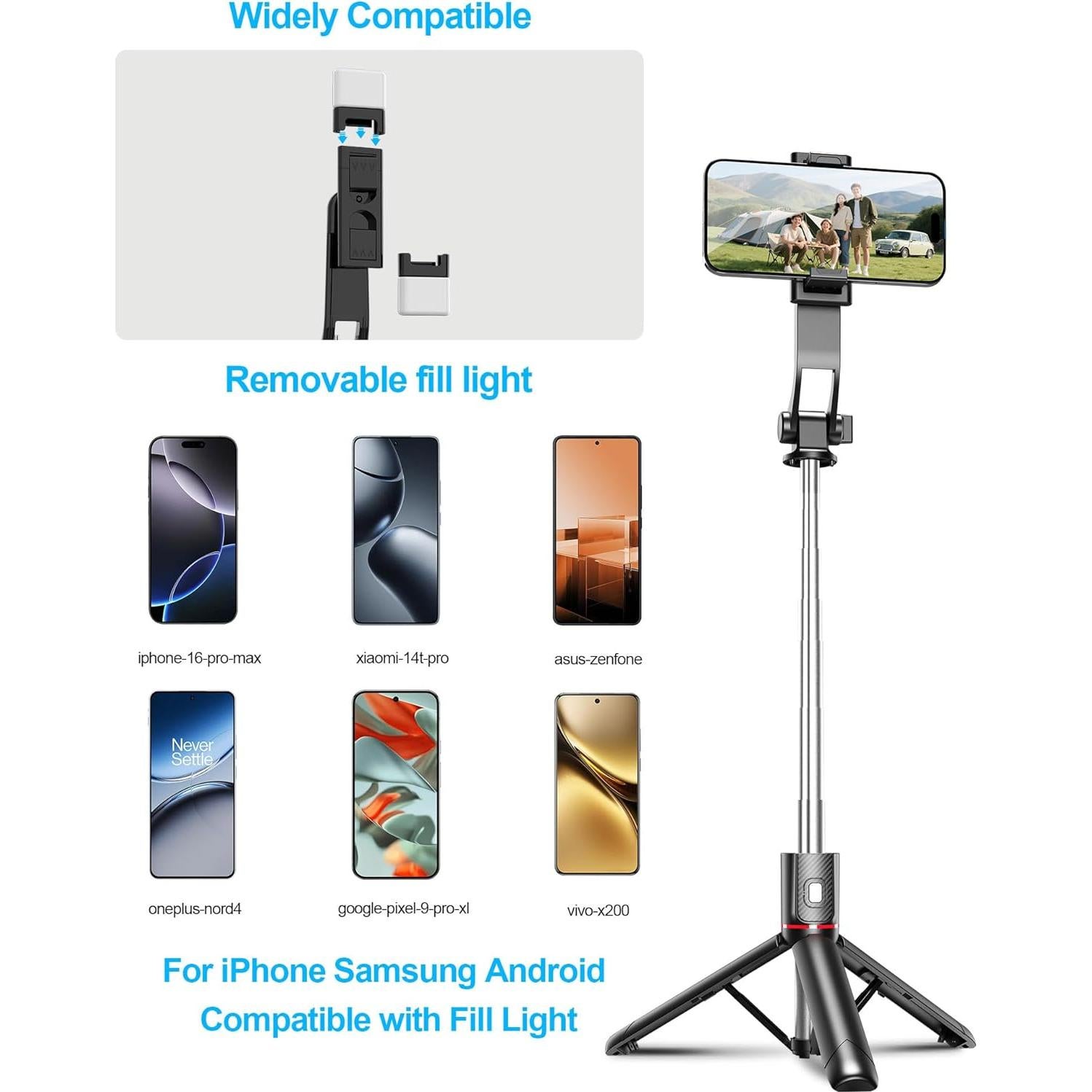 Trípode para Selfies Free Fashion 40" Ajustable con Control Remoto