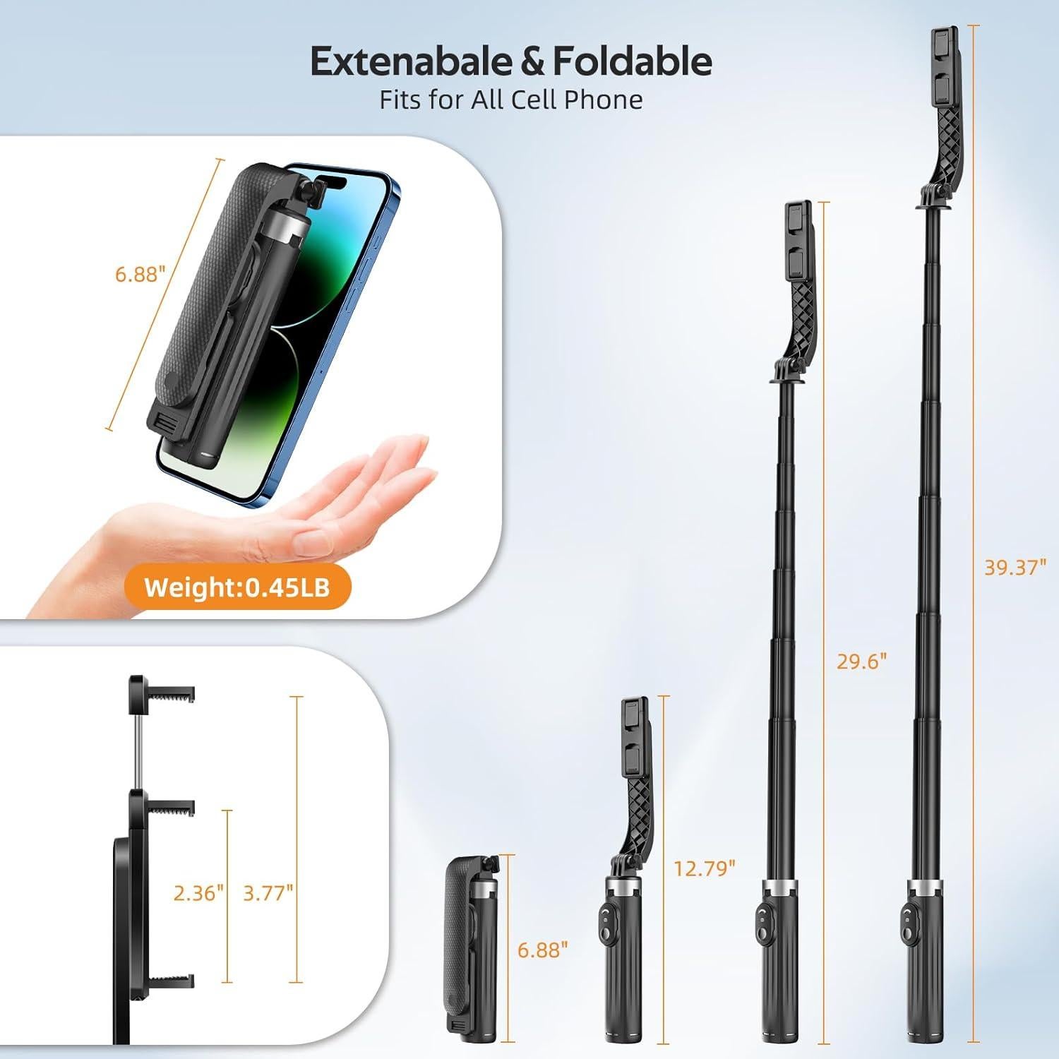Selfie Stick Trípode UTEBIT 101.6 cm con Control Remoto