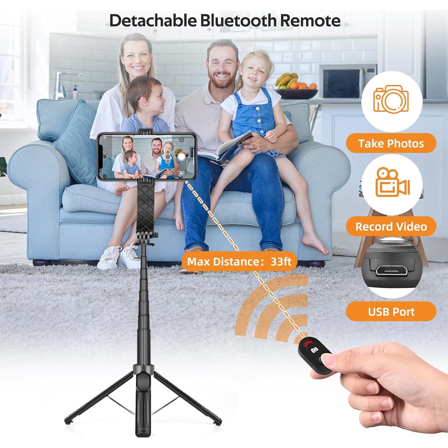 Selfie Stick Trípode UTEBIT 101.6 cm con Control Remoto