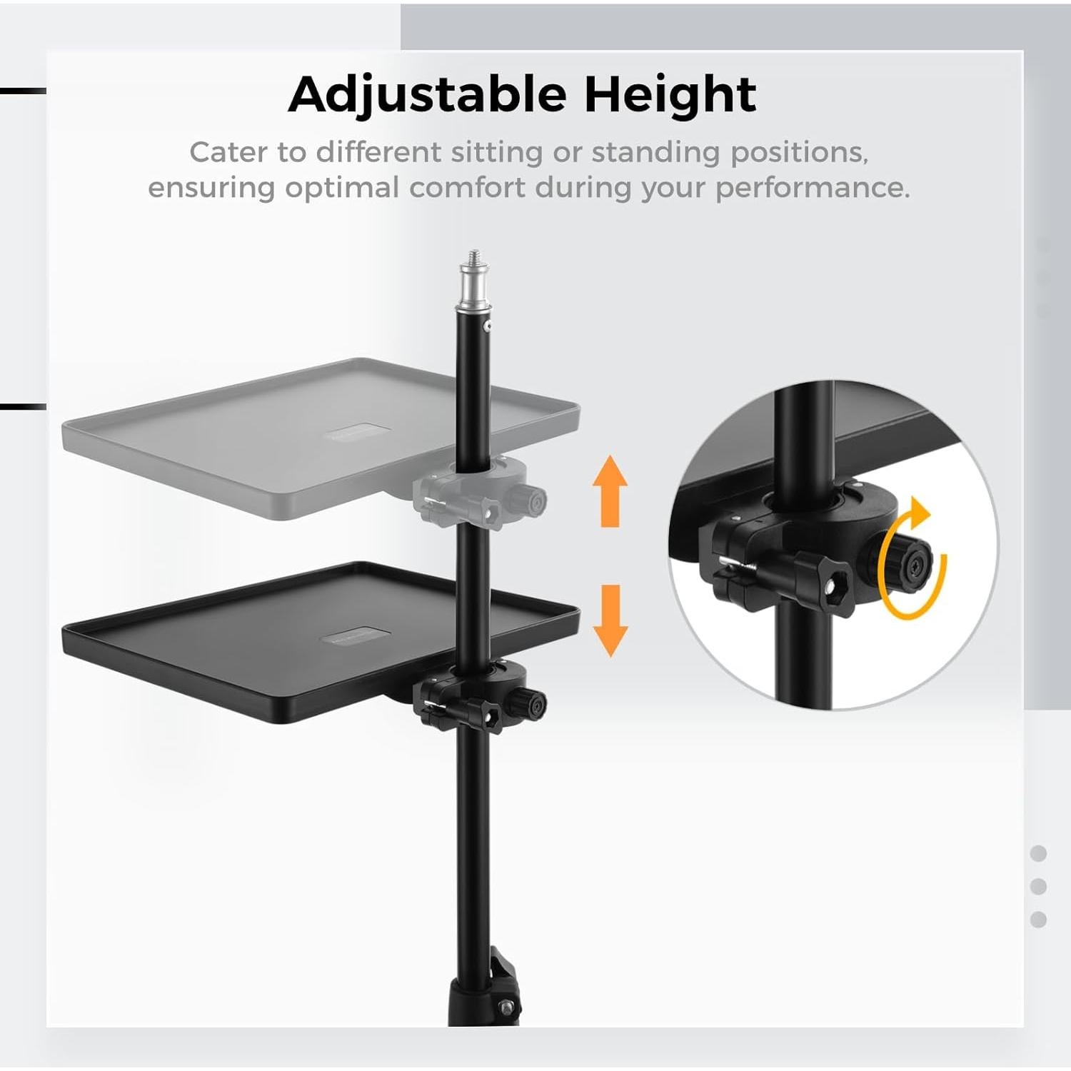 Bandeja Soporte Micrófono Universal ABS 22x16.5cm 3kg