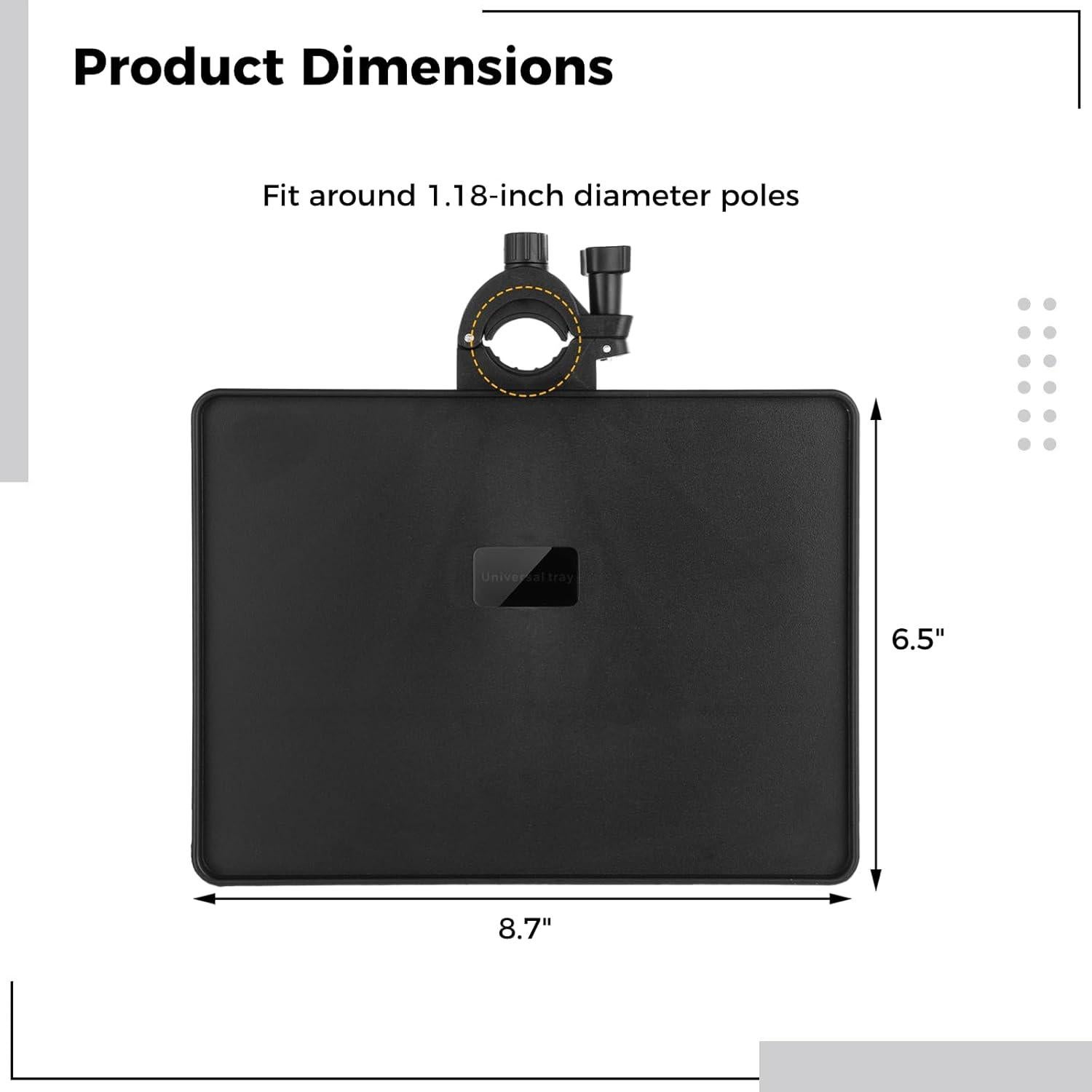 Bandeja Soporte Micrófono Universal ABS 22x16.5cm 3kg