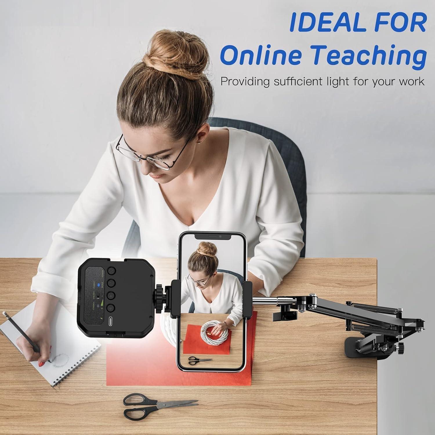 Soporte de Teléfono de Techo LJINGE con Luz LED y Brazo Flexible