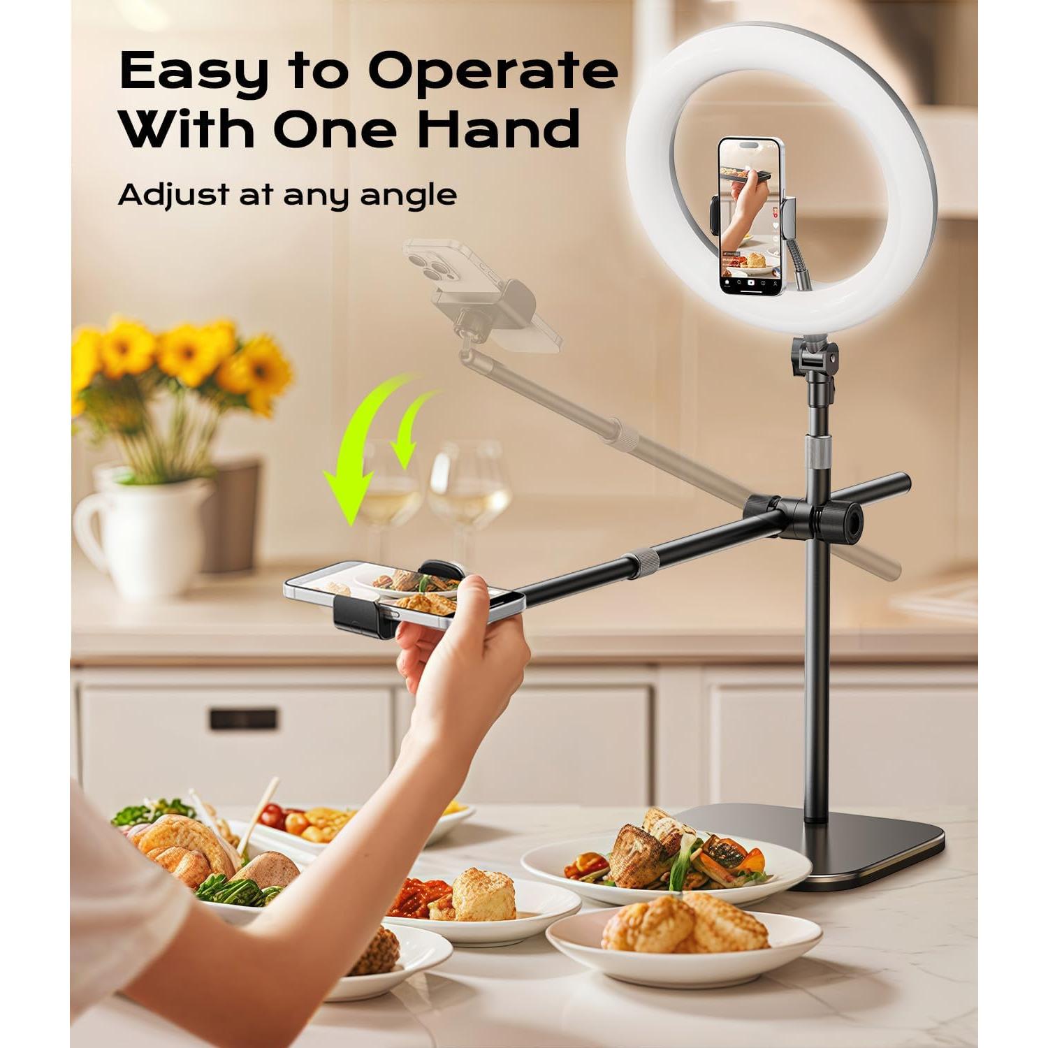 Soporte de Teléfono de Techo ATKTTOP con Luz de Anillo 26.67 cm