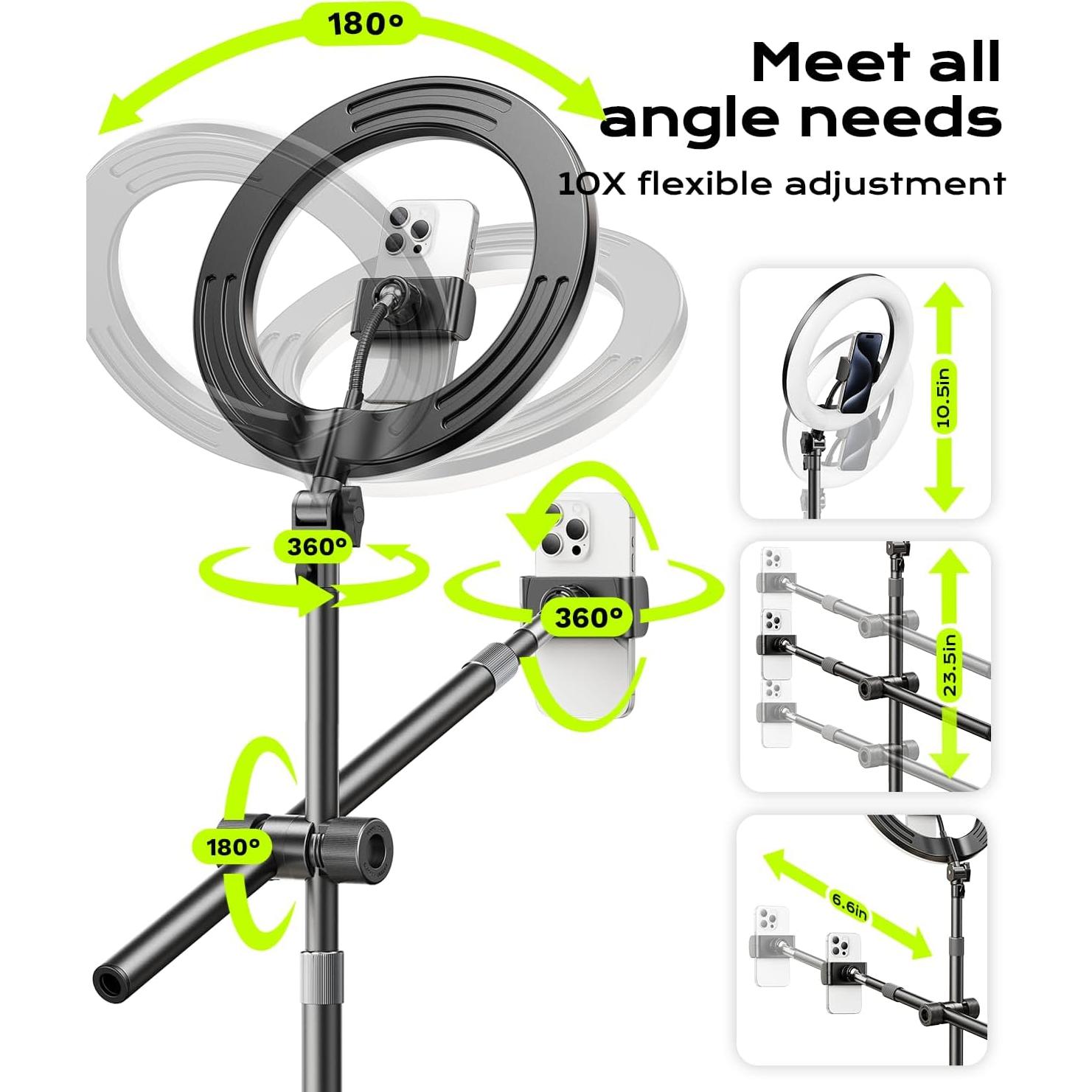 Soporte de Teléfono de Techo ATKTTOP con Luz de Anillo 26.67 cm