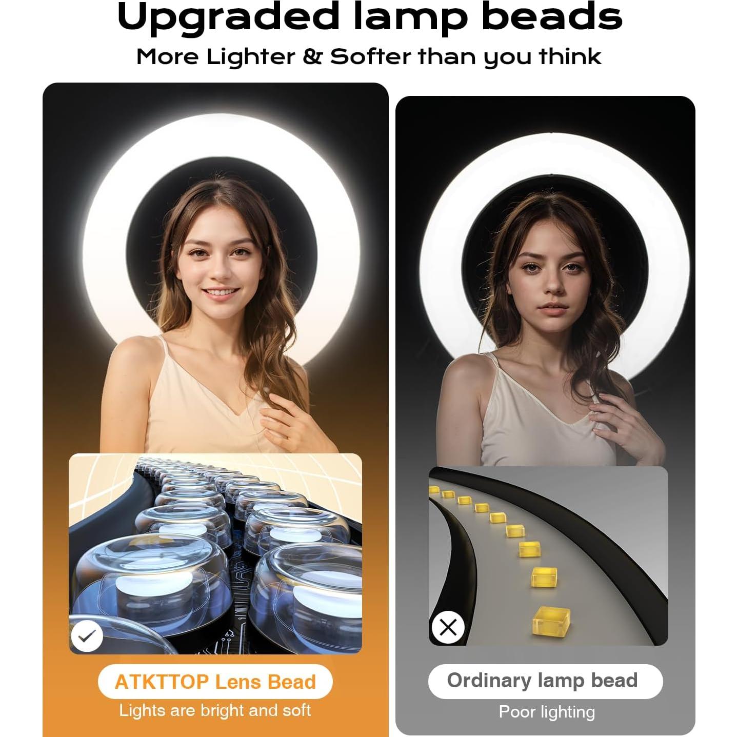 Soporte de Teléfono de Techo ATKTTOP con Luz de Anillo 26.67 cm