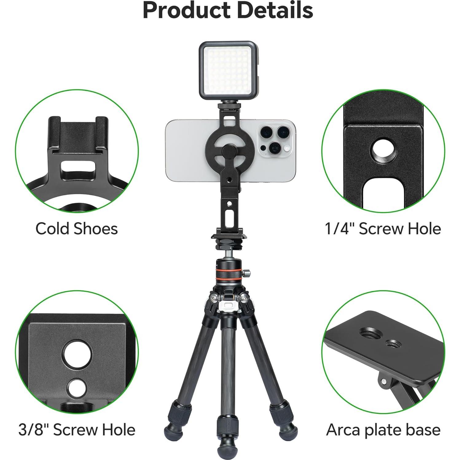 Soporte de trípode FANAUE para teléfono con zapata fría