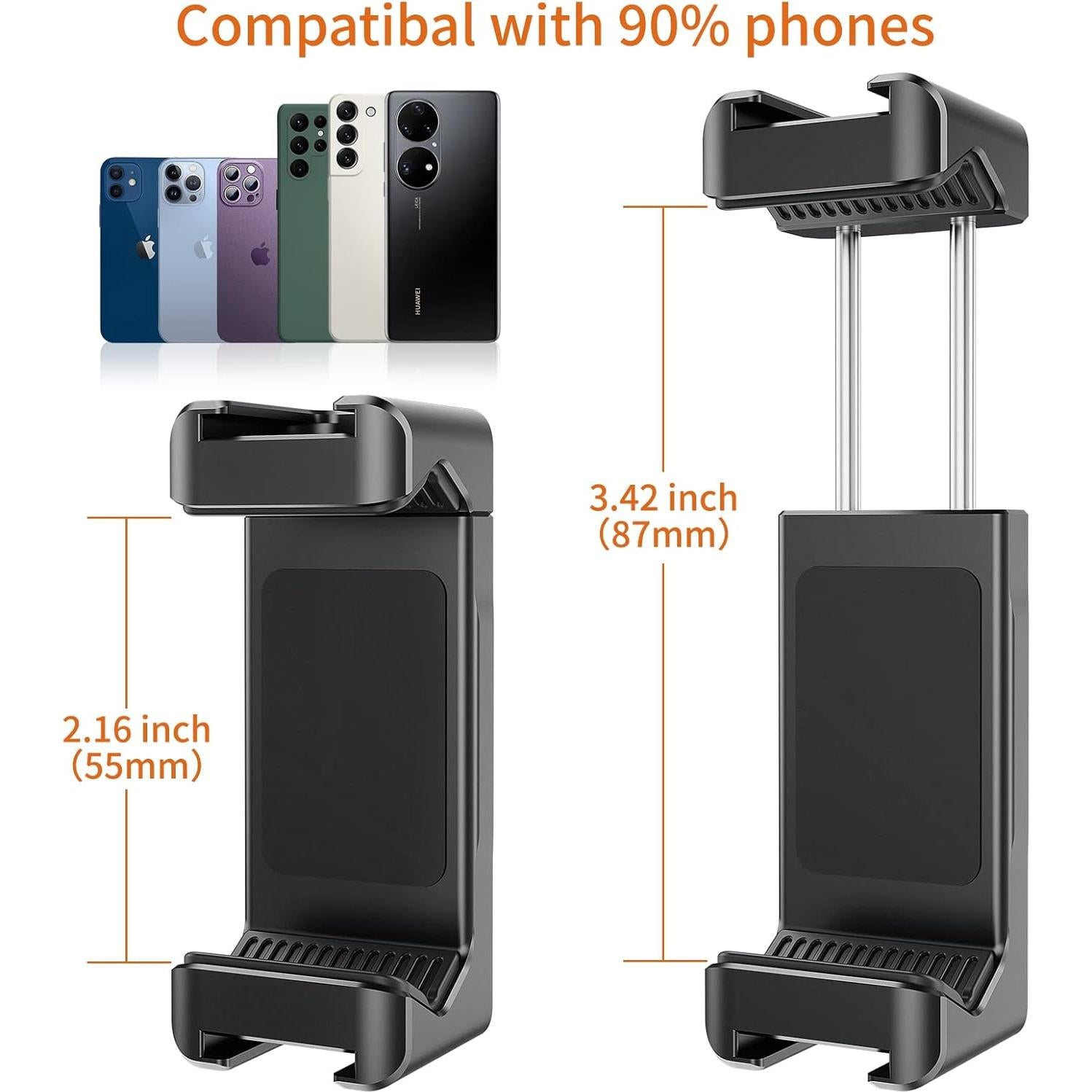 Soporte de trípode UURIG para teléfono metálico con 2 zapatas frías