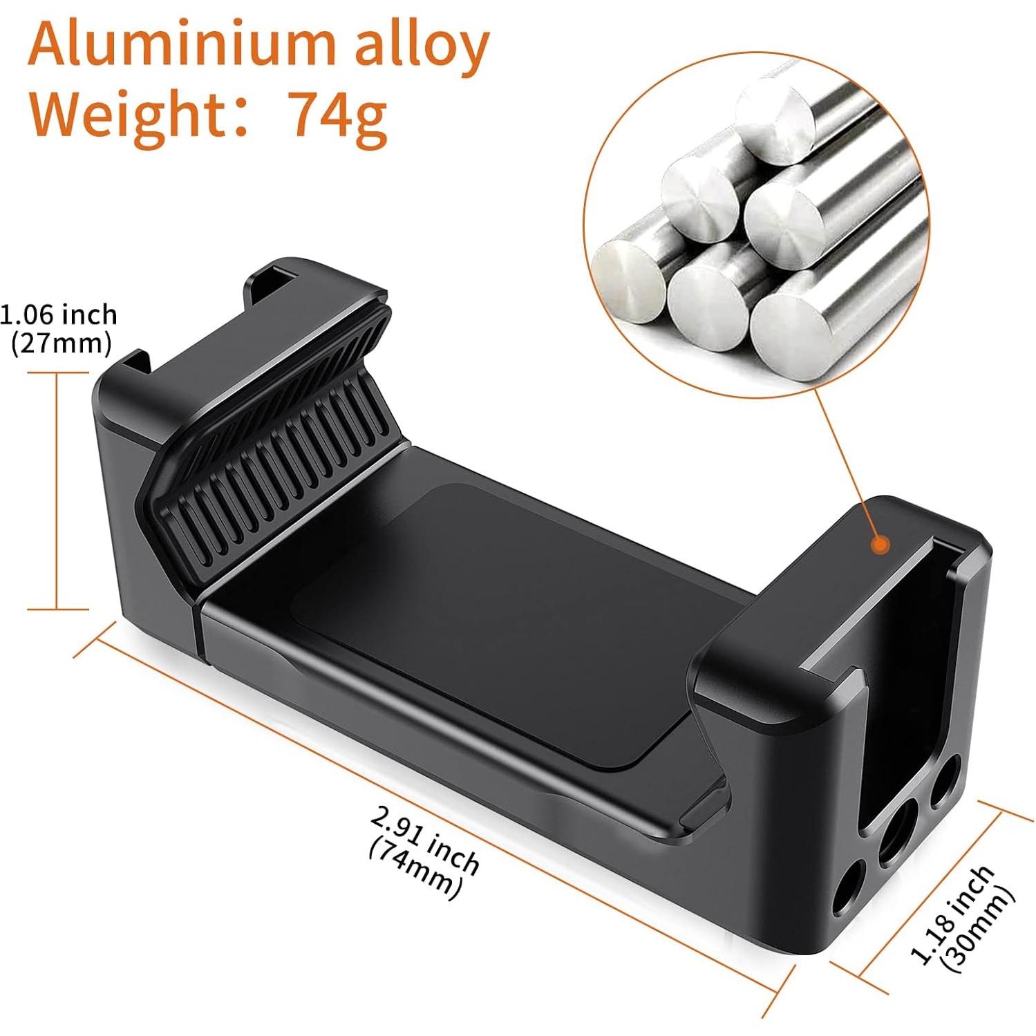 Soporte de trípode UURIG para teléfono metálico con 2 zapatas frías