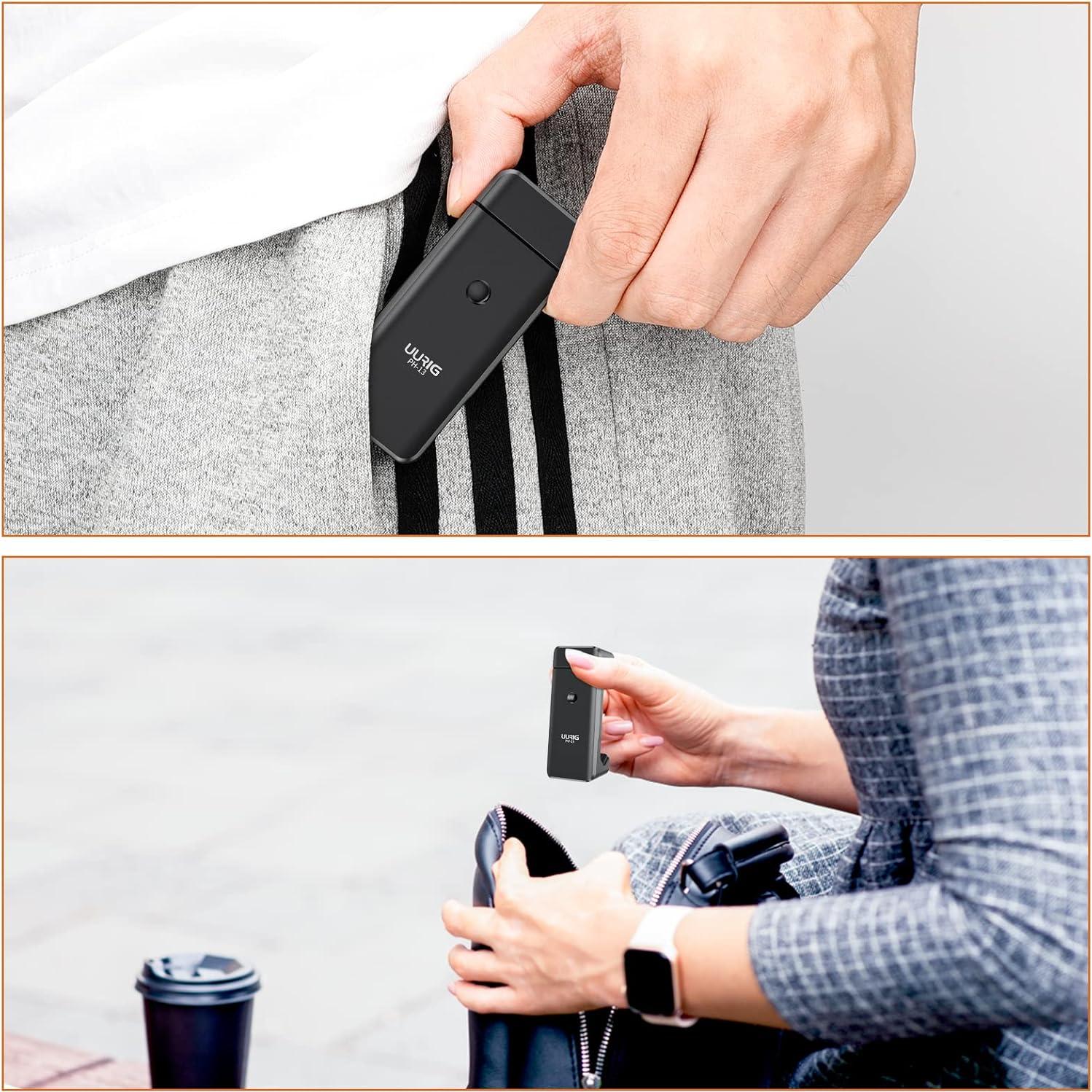 Soporte de trípode UURIG para teléfono metálico con 2 zapatas frías